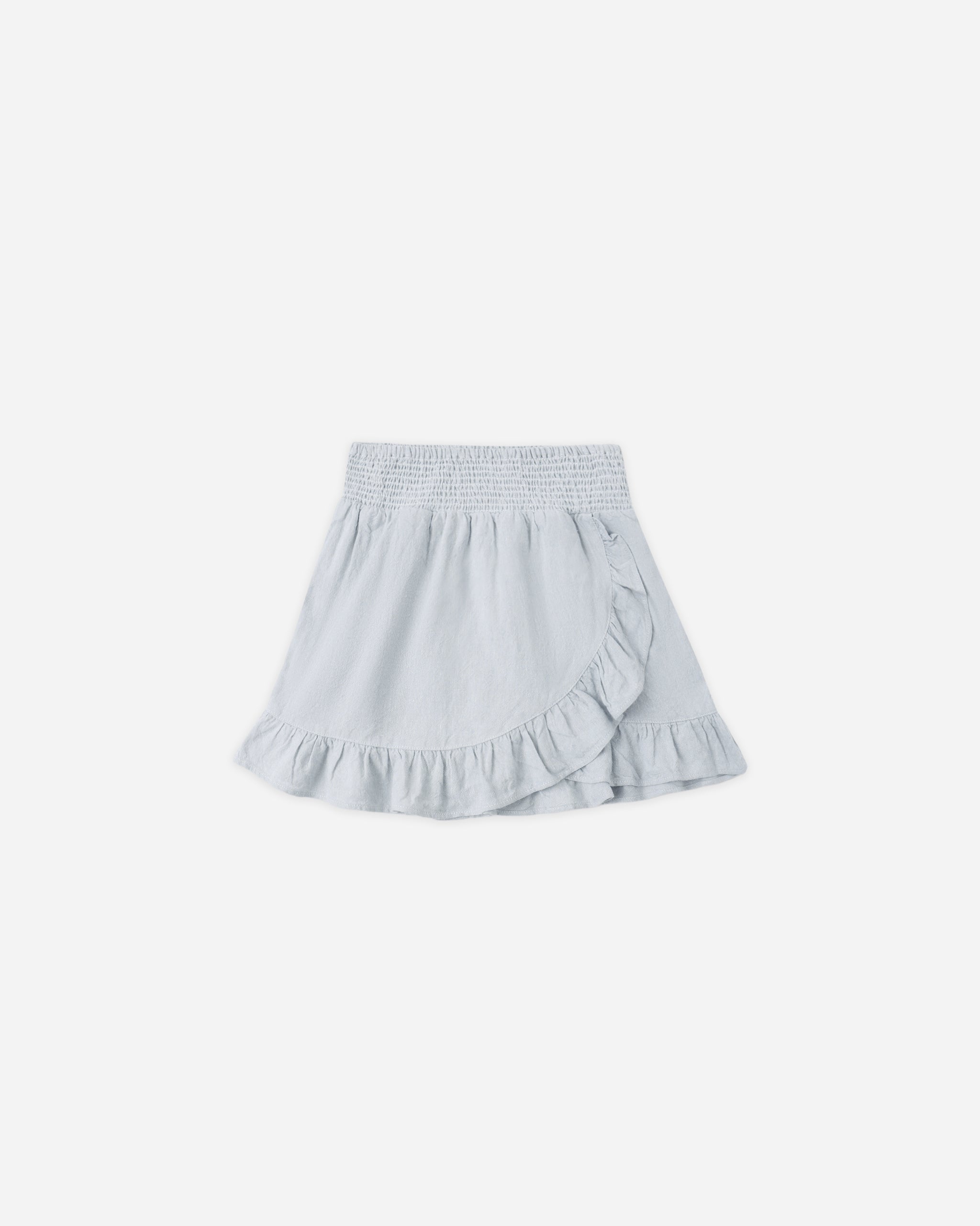 Wrap Ruffle Skirt Heathered Light Blue - Rylee + Cru | Kids Clothes | Trendy Baby Clothes | Modern Infant Outfits |