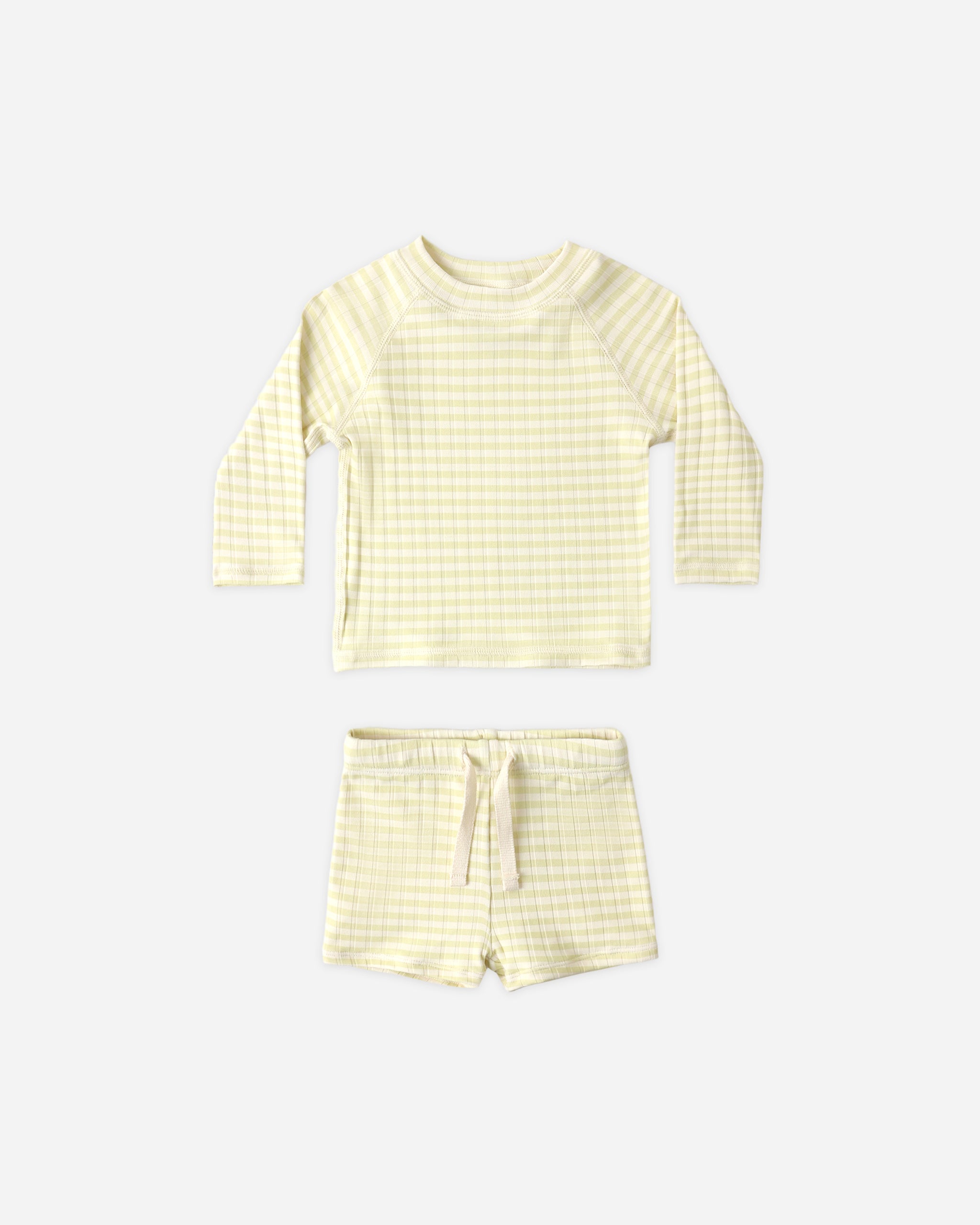 Boys Rashguard Set Citron Stripe - Rylee + Cru | Kids Clothes | Trendy Baby Clothes | Modern Infant Outfits |