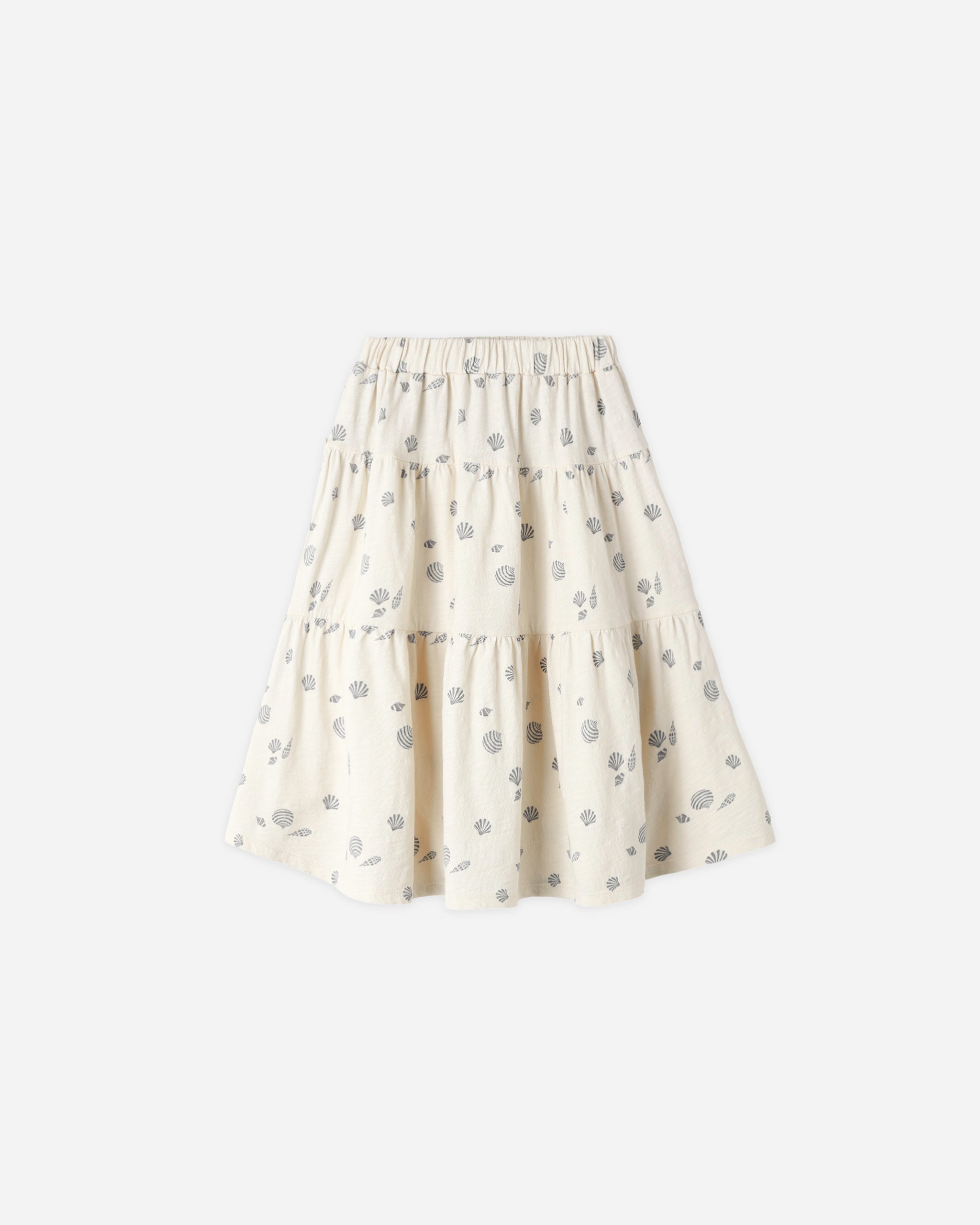 Tiered Midi Skirt Seashells