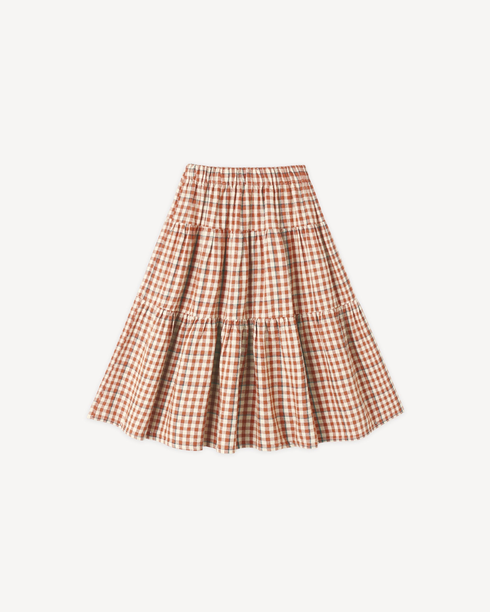 Tiered Midi Skirt Poppy Gingham - Rylee + Cru | Kids Clothes | Trendy Baby Clothes | Modern Infant Outfits |