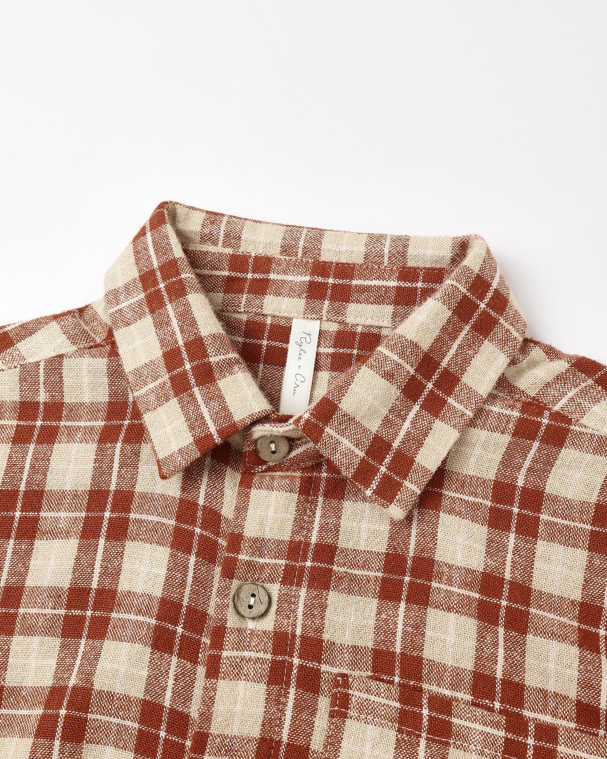 Collared Long Sleeve Shirt || Red Plaid