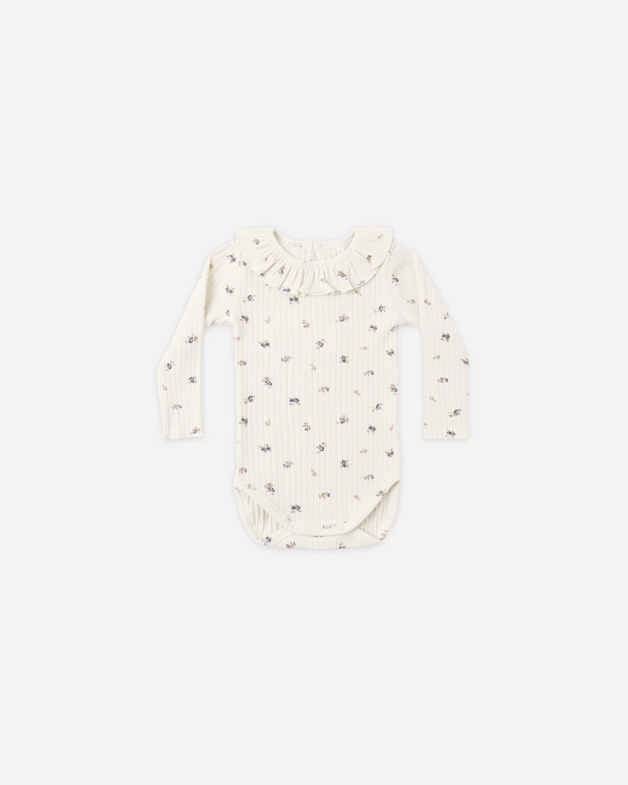 Ruffle Collar Bodysuit Natural Ditsy - Rylee + Cru | Kids Clothes | Trendy Baby Clothes | Modern Infant Outfits |