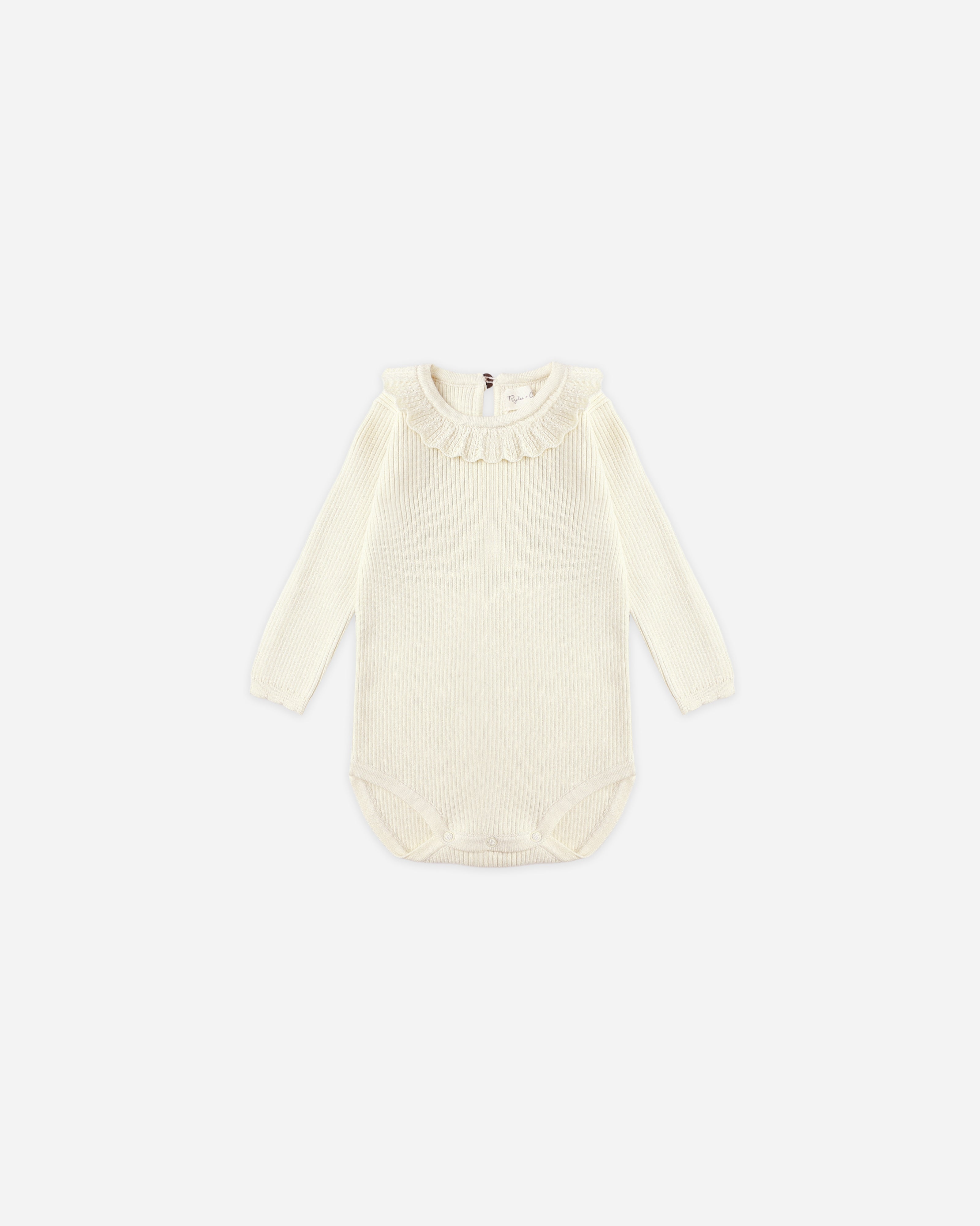 Ruffle Collar Bodysuit || Natural