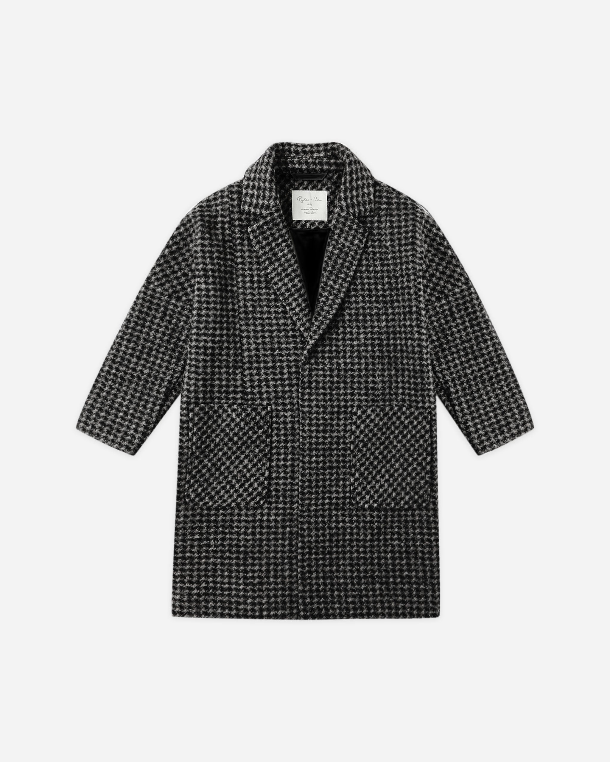 Longline Coat || Micro Check - Rylee + Cru | Kids Clothes | Trendy Baby Clothes | Modern Infant Outfits |
