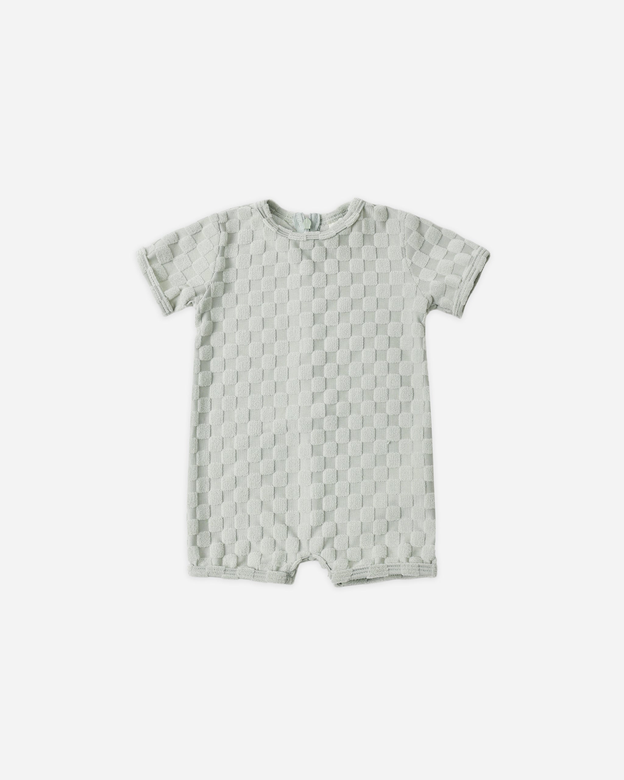 Shorty One-Piece Sage Check - Rylee + Cru | Kids Clothes | Trendy Baby Clothes | Modern Infant Outfits |