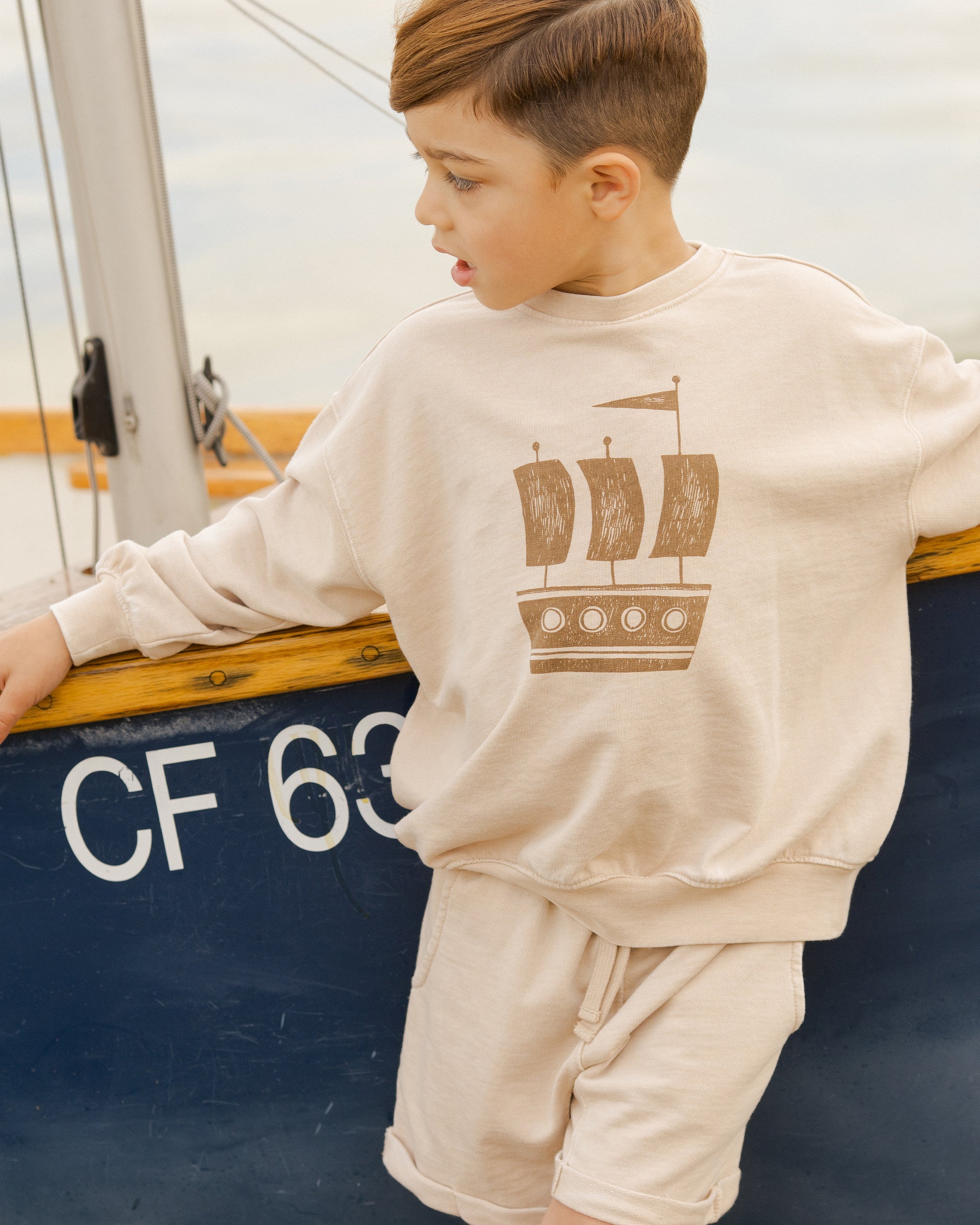 Relaxed Short || Oat - Rylee + Cru | Kids Clothes | Trendy Baby Clothes | Modern Infant Outfits |