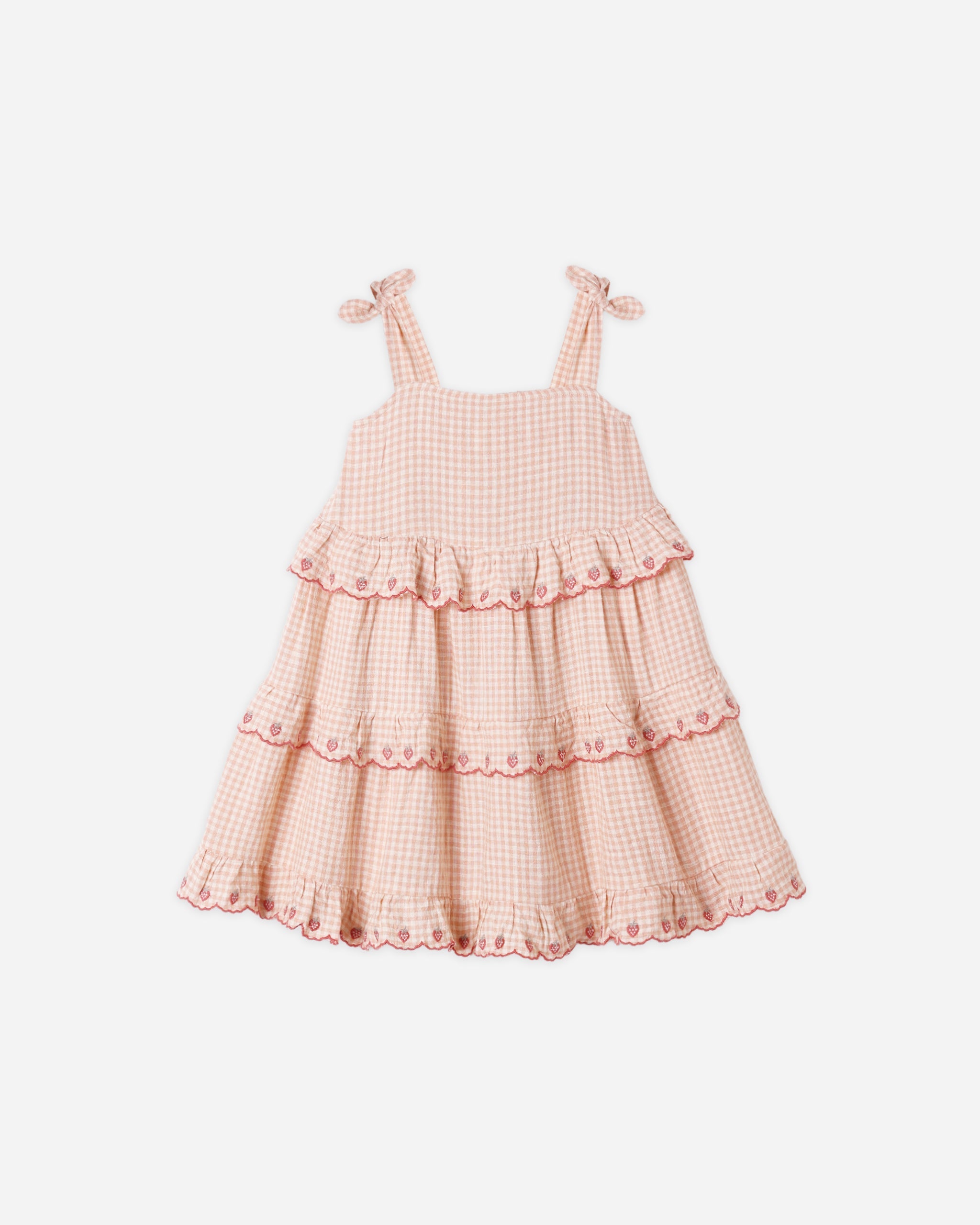 Ruffled Swing Dress Petal Gingham - Rylee + Cru | Kids Clothes | Trendy Baby Clothes | Modern Infant Outfits |