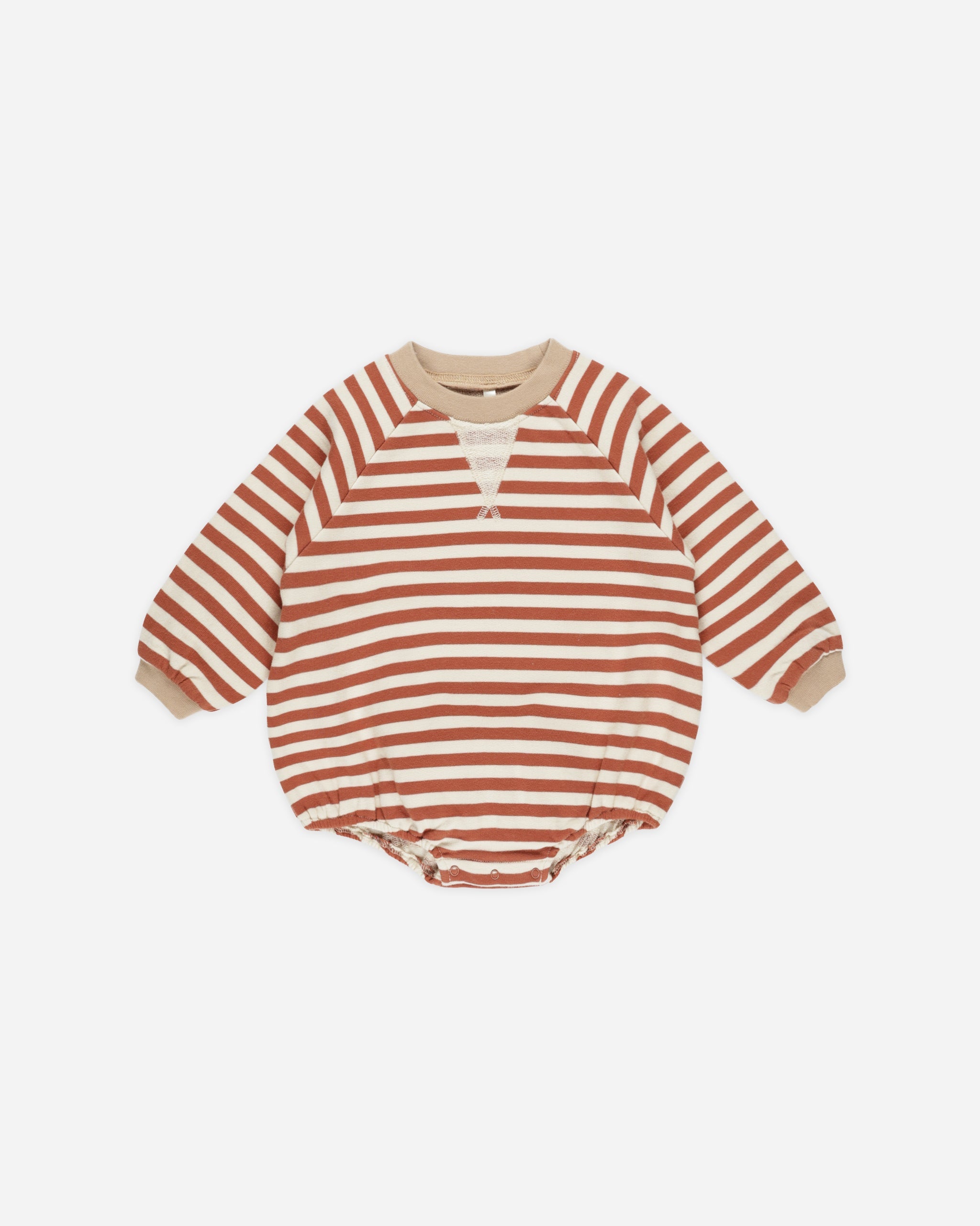 Crewneck Romper || Poppy Stripe