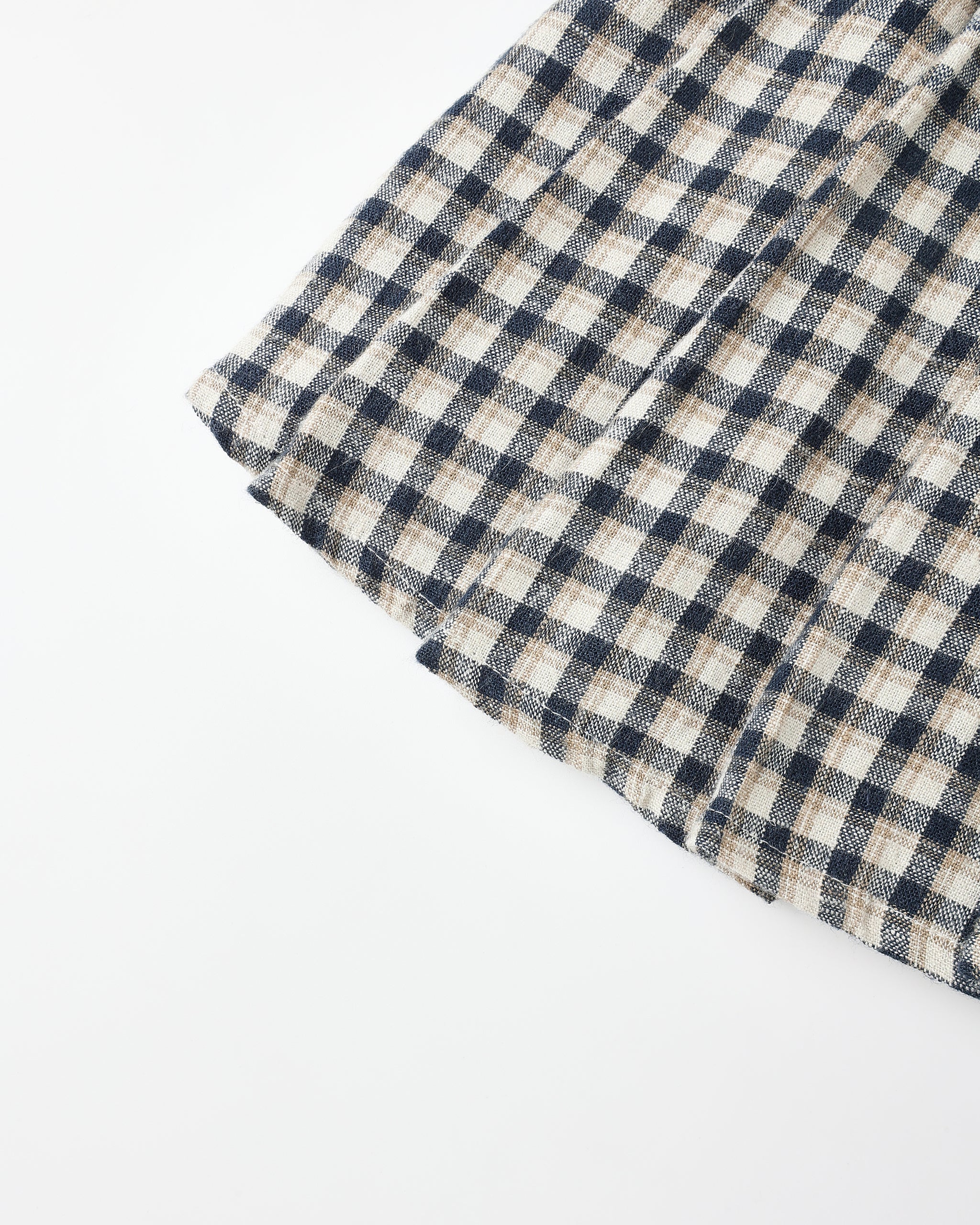 Pleated Mini Skirt || Navy Check
