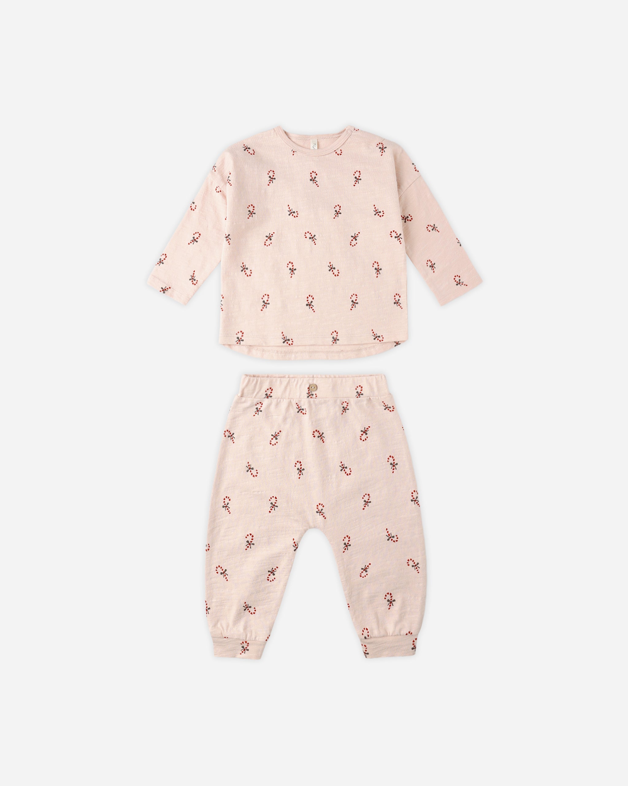 Long Sleeve Tee + Pant Set || Candy Canes