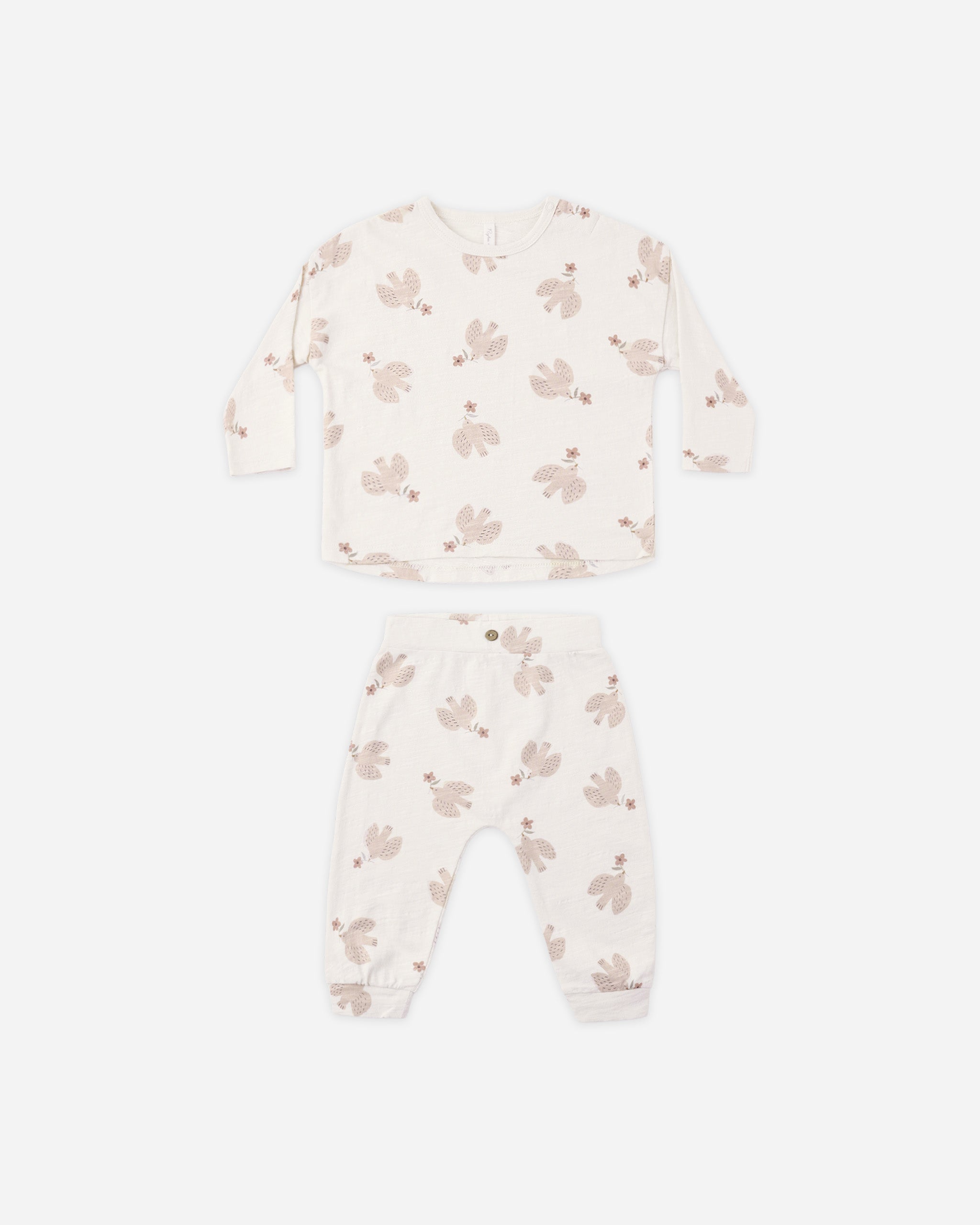 Long Sleeve Tee + Pant Set Sparrows - Rylee + Cru | Kids Clothes | Trendy Baby Clothes | Modern Infant Outfits |