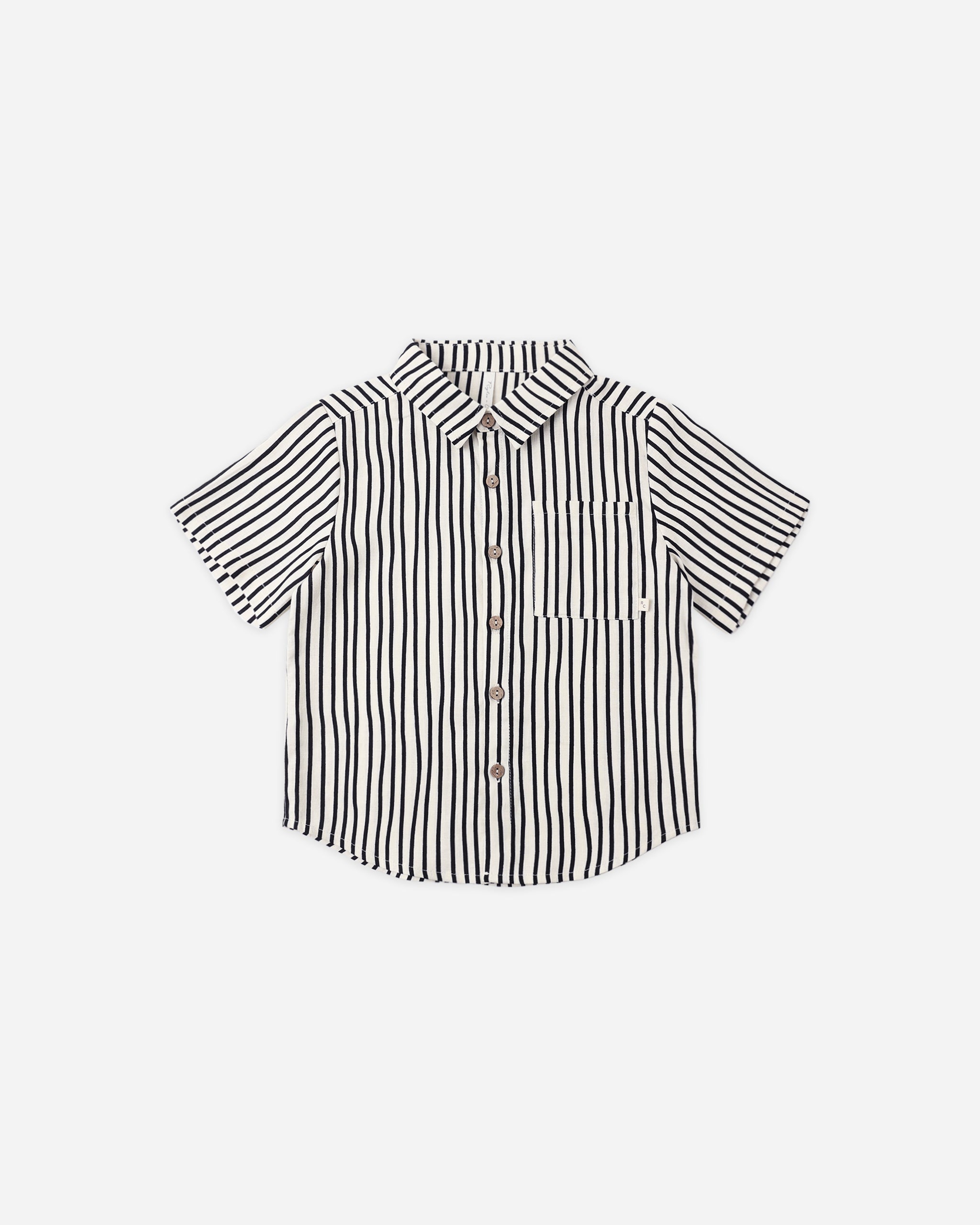 Collared Short Sleeve Shirt Wavy Stripe - Rylee + Cru | Kids Clothes | Trendy Baby Clothes | Modern Infant Outfits |