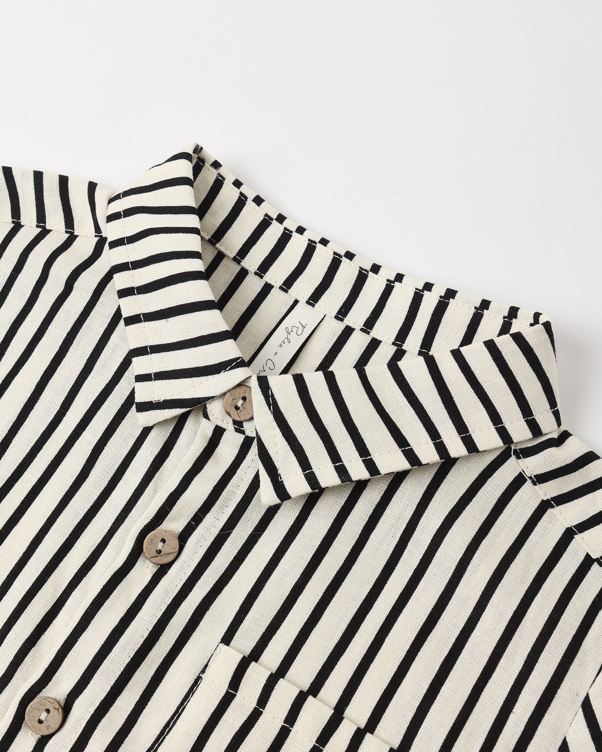 Collared Short Sleeve Shirt Wavy Stripe - Rylee + Cru | Kids Clothes | Trendy Baby Clothes | Modern Infant Outfits |