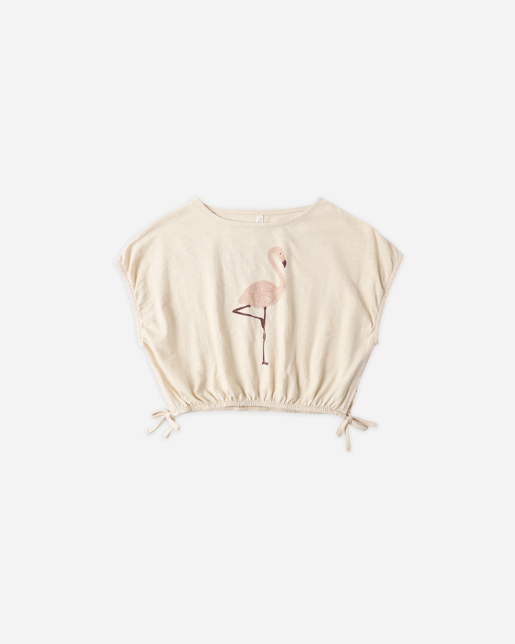 Cropped Cinch Tee Flamingo