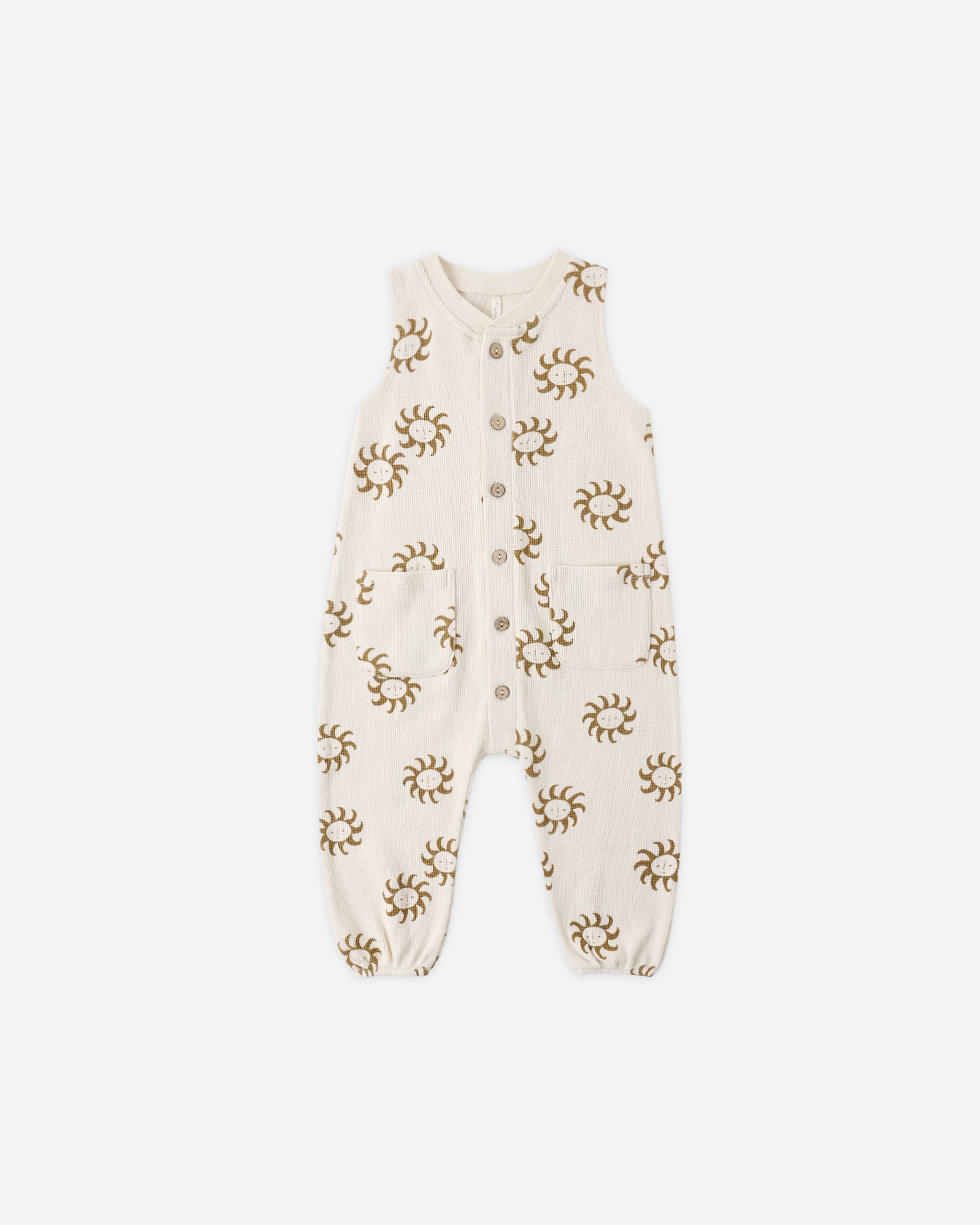 Summer Waffle Jumpsuit Sunny - Rylee + Cru | Kids Clothes | Trendy Baby Clothes | Modern Infant Outfits |