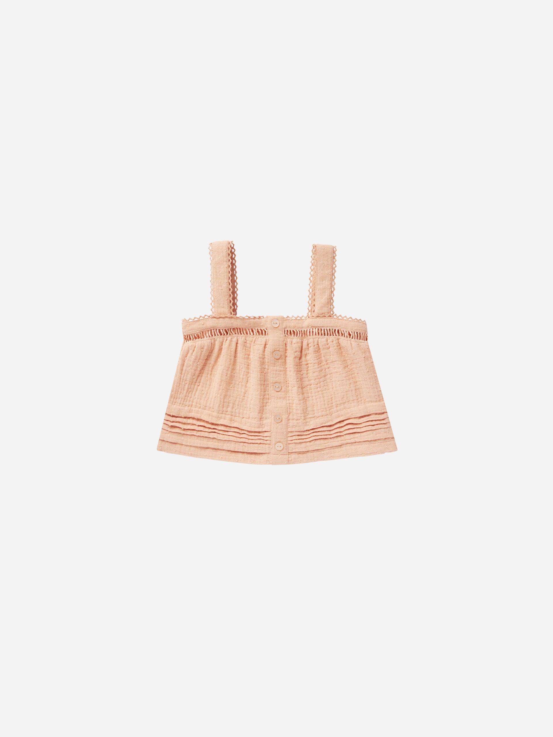 Pleat Tank || Apricot - Rylee + Cru | Kids Clothes | Trendy Baby Clothes | Modern Infant Outfits |