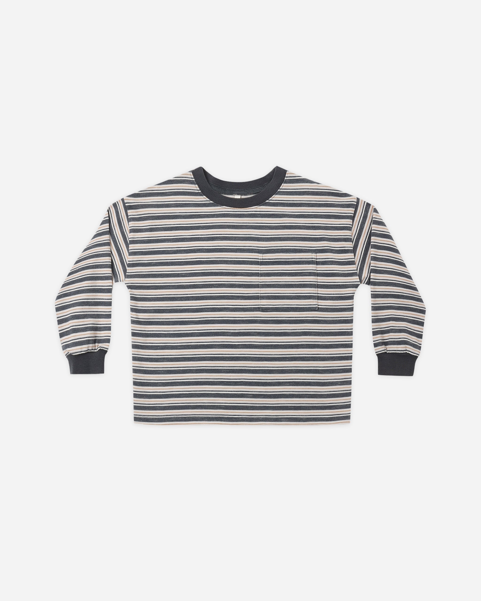 Relaxed Long Sleeve Tee Blue Stripe - Rylee + Cru | Kids Clothes | Trendy Baby Clothes | Modern Infant Outfits |