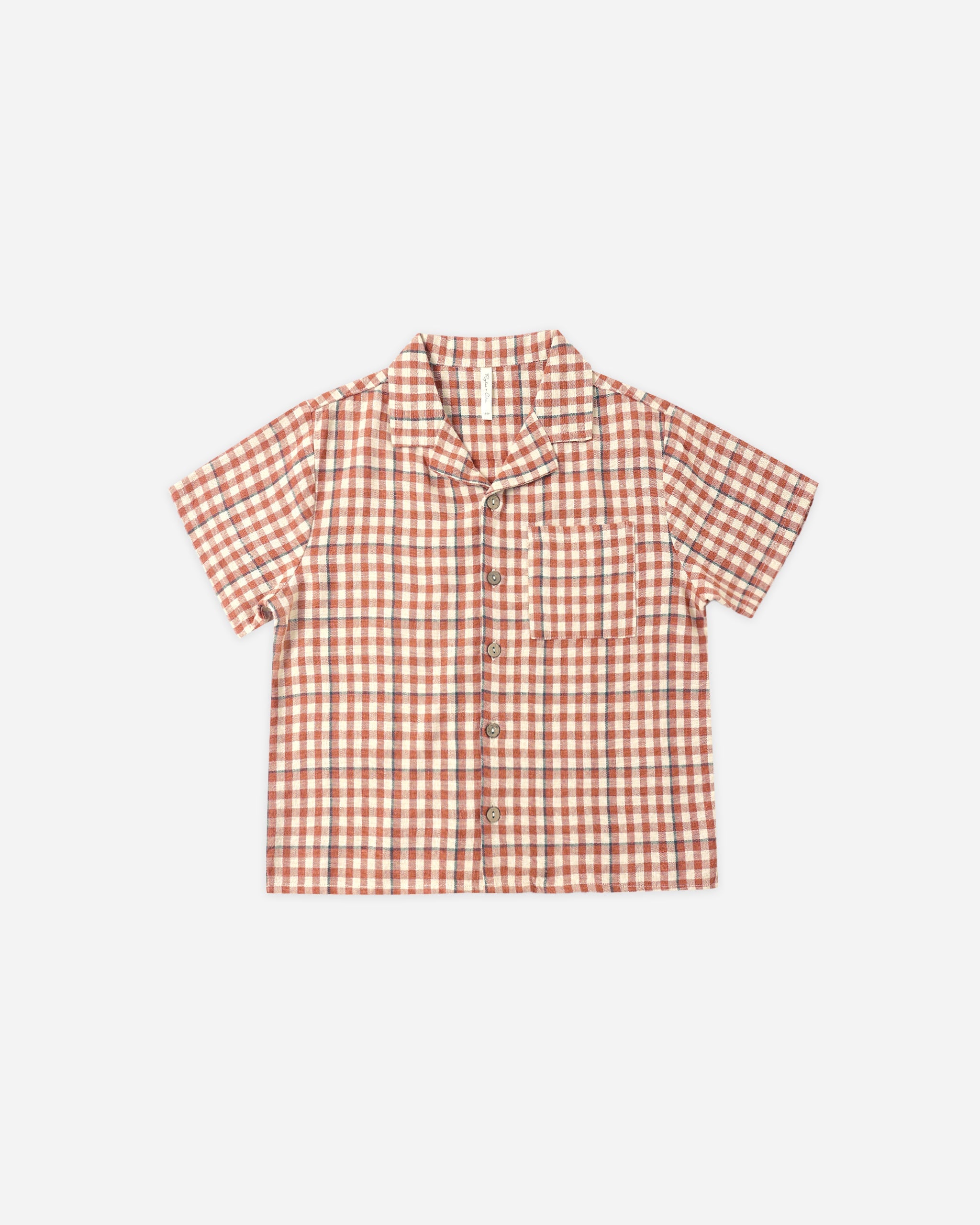 Lapel Collar Shirt Poppy Gingham - Rylee + Cru | Kids Clothes | Trendy Baby Clothes | Modern Infant Outfits |