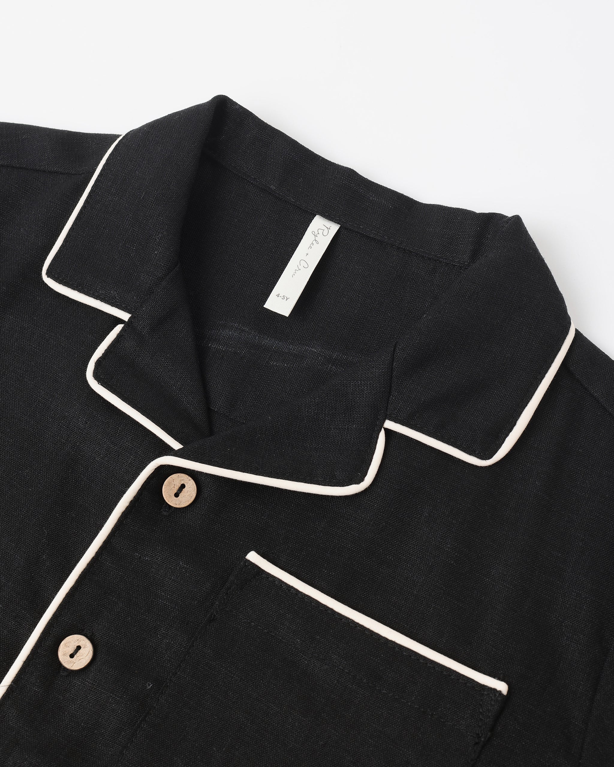 Lapel Collared Shirt Black - Rylee + Cru | Kids Clothes | Trendy Baby Clothes | Modern Infant Outfits |