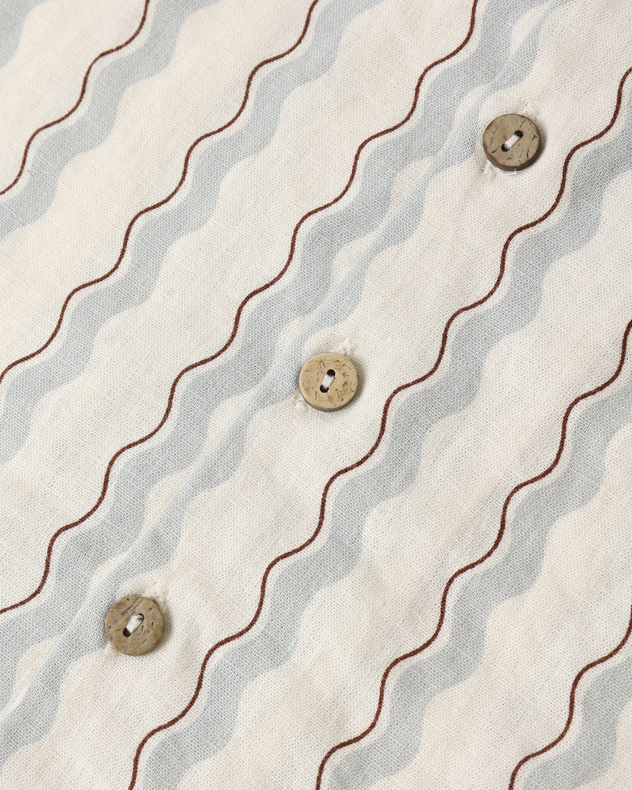 Lapel Collar Shirt Wave Stripe