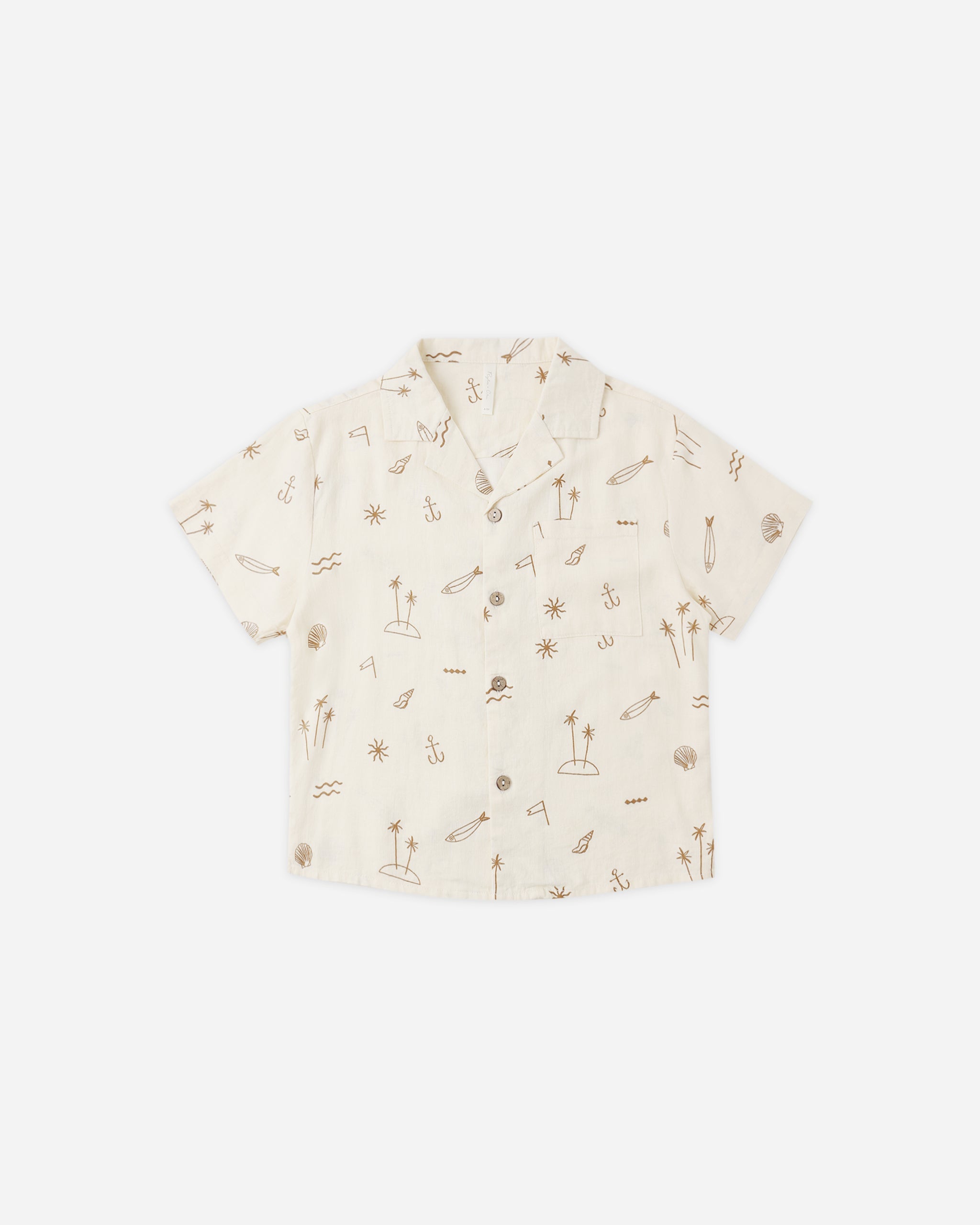 Lapel Collar Shirt Coastal - Rylee + Cru | Kids Clothes | Trendy Baby Clothes | Modern Infant Outfits |