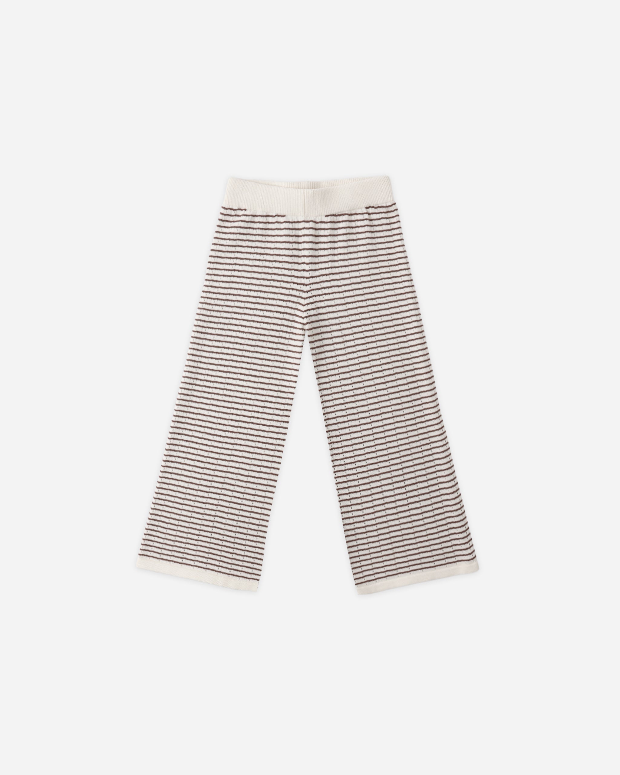 Knit Wide Leg Pant Chocolate Stripe