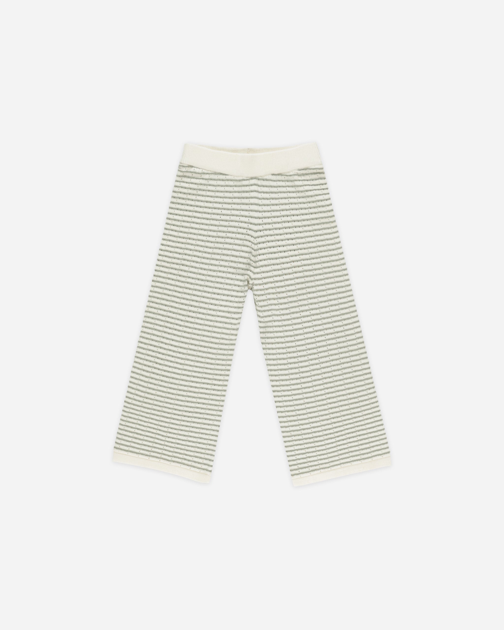 Knit Wide Leg Pant || Sage Stripe*