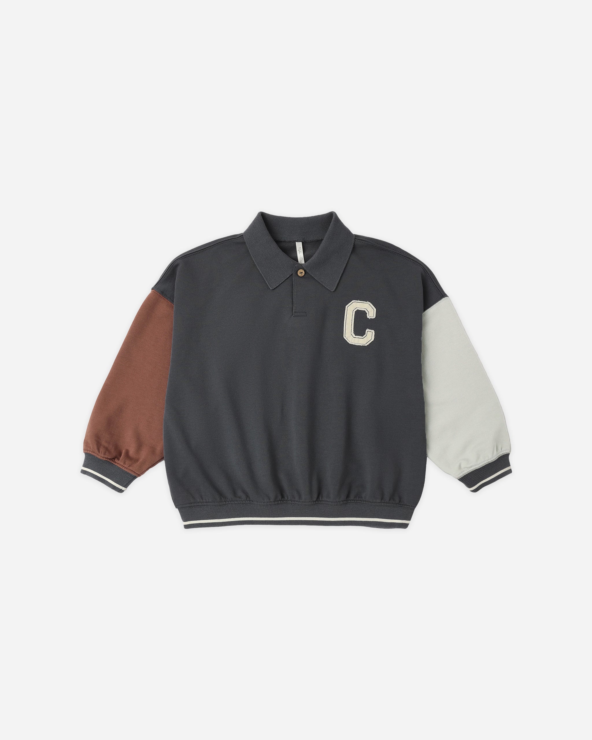 Collared Sweatshirt Color Block - Rylee + Cru | Kids Clothes | Trendy Baby Clothes | Modern Infant Outfits |