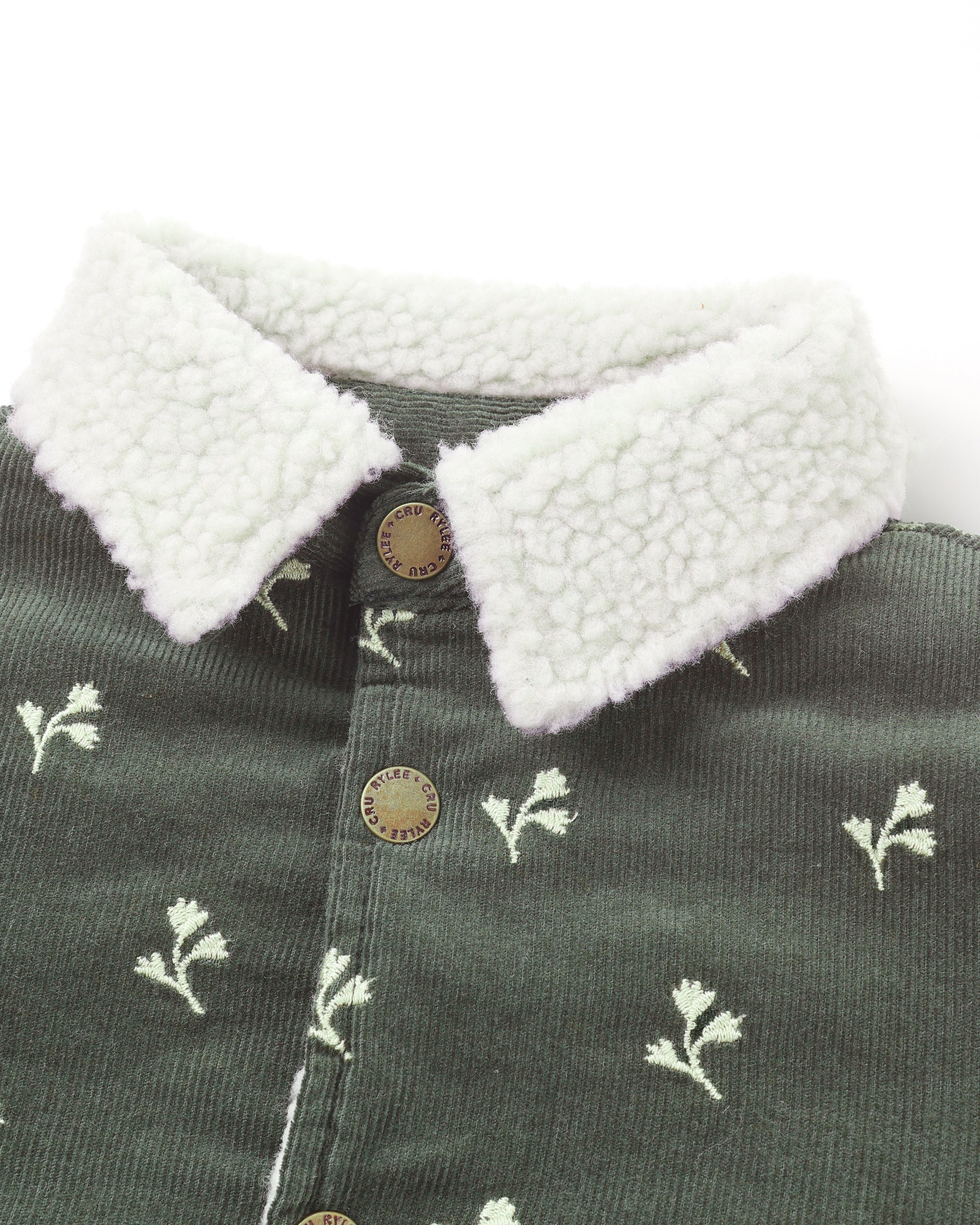 Long Chore Coat || Floral Embroidery