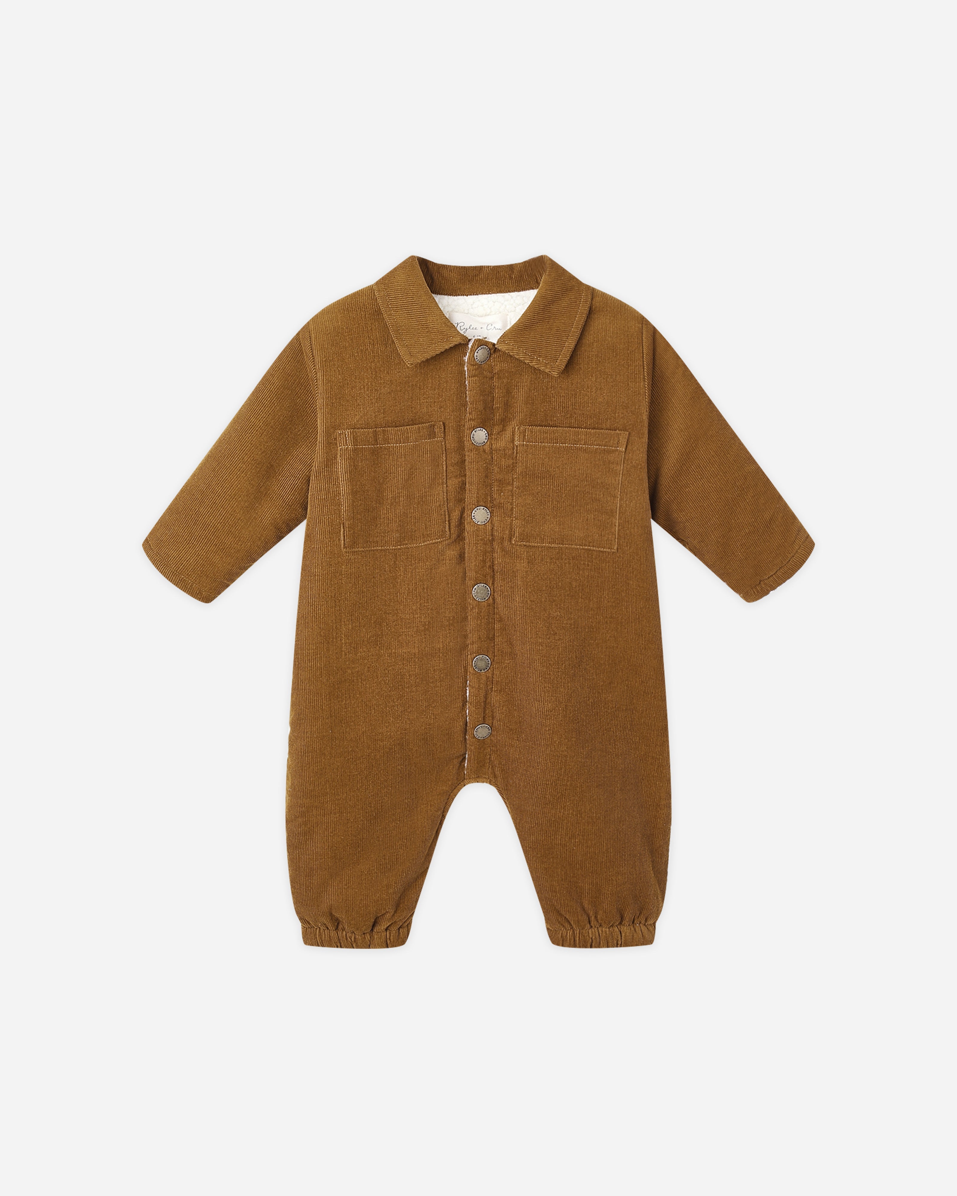 Combinaison bébé en velours côtelé || Doré