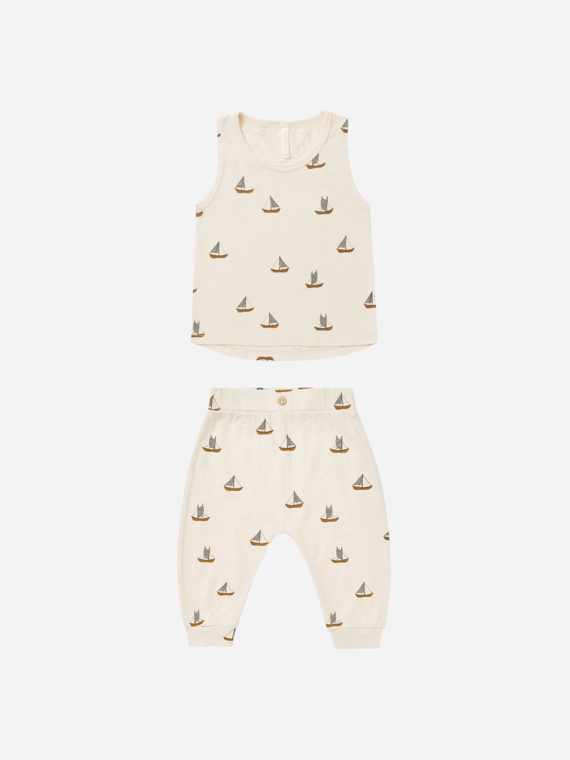 Tank + Slouch Pant Set || Sailboats - Rylee + Cru | Kids Clothes | Trendy Baby Clothes | Modern Infant Outfits |
