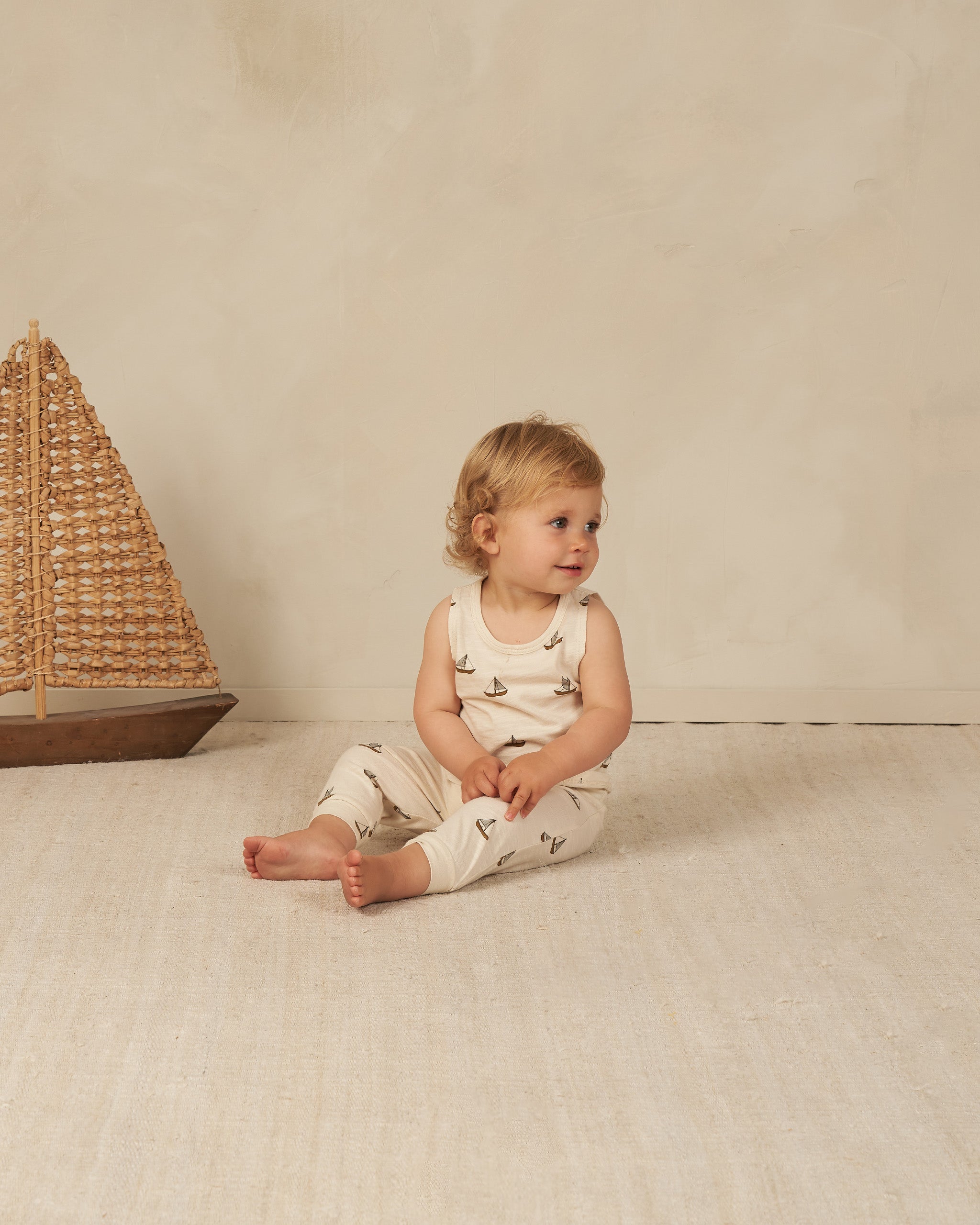Tank + Slouch Pant Set || Sailboats - Rylee + Cru | Kids Clothes | Trendy Baby Clothes | Modern Infant Outfits |