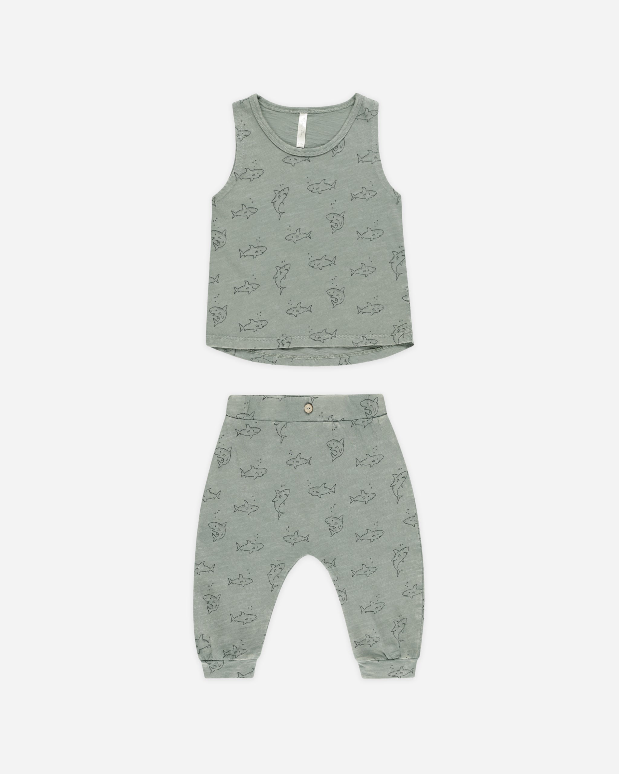 Rylee and Cru Tank & Slouch Pant Set - Sharks