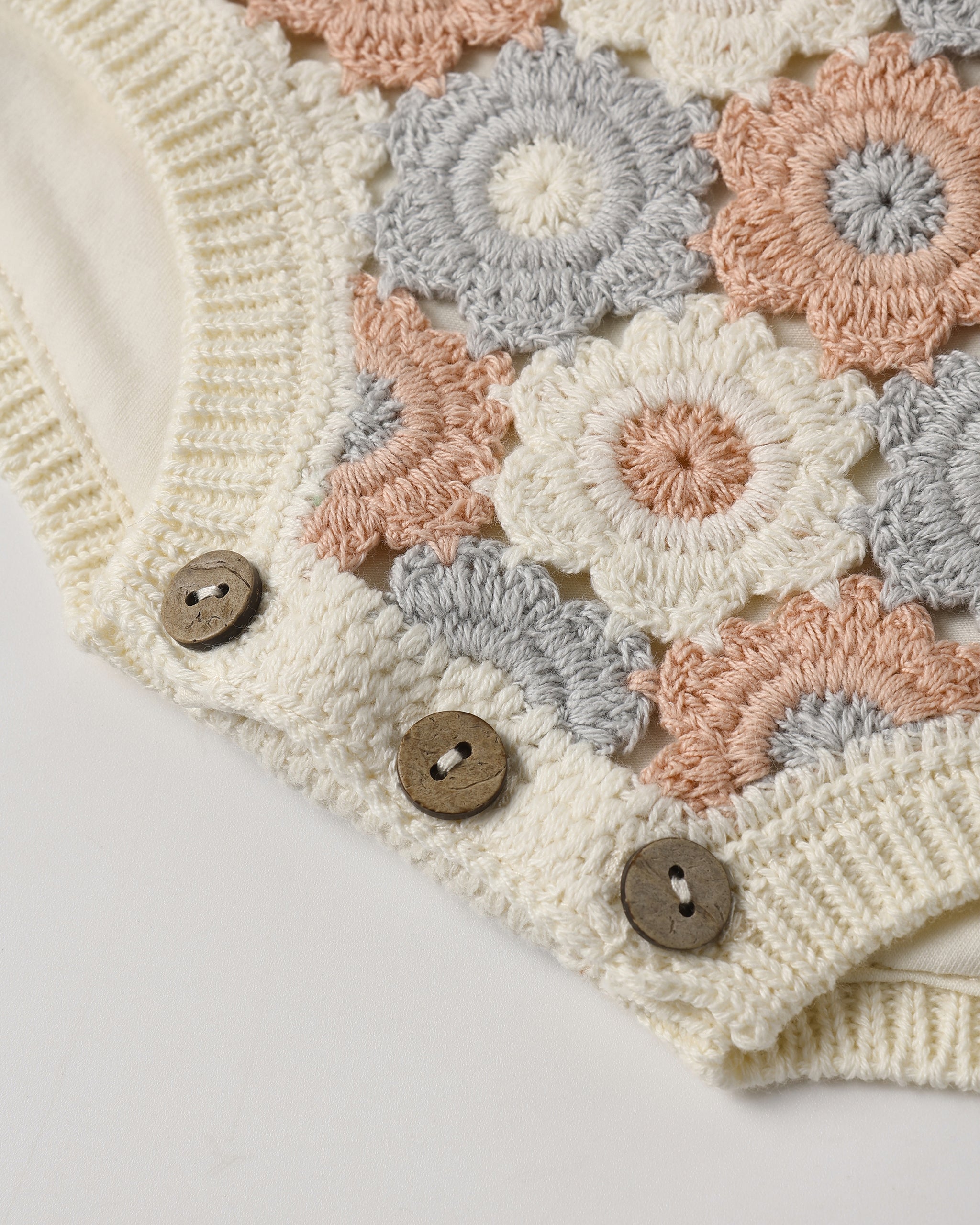 Crochet Romper Blue, Light Pink, Ivory - Rylee + Cru | Kids Clothes | Trendy Baby Clothes | Modern Infant Outfits |