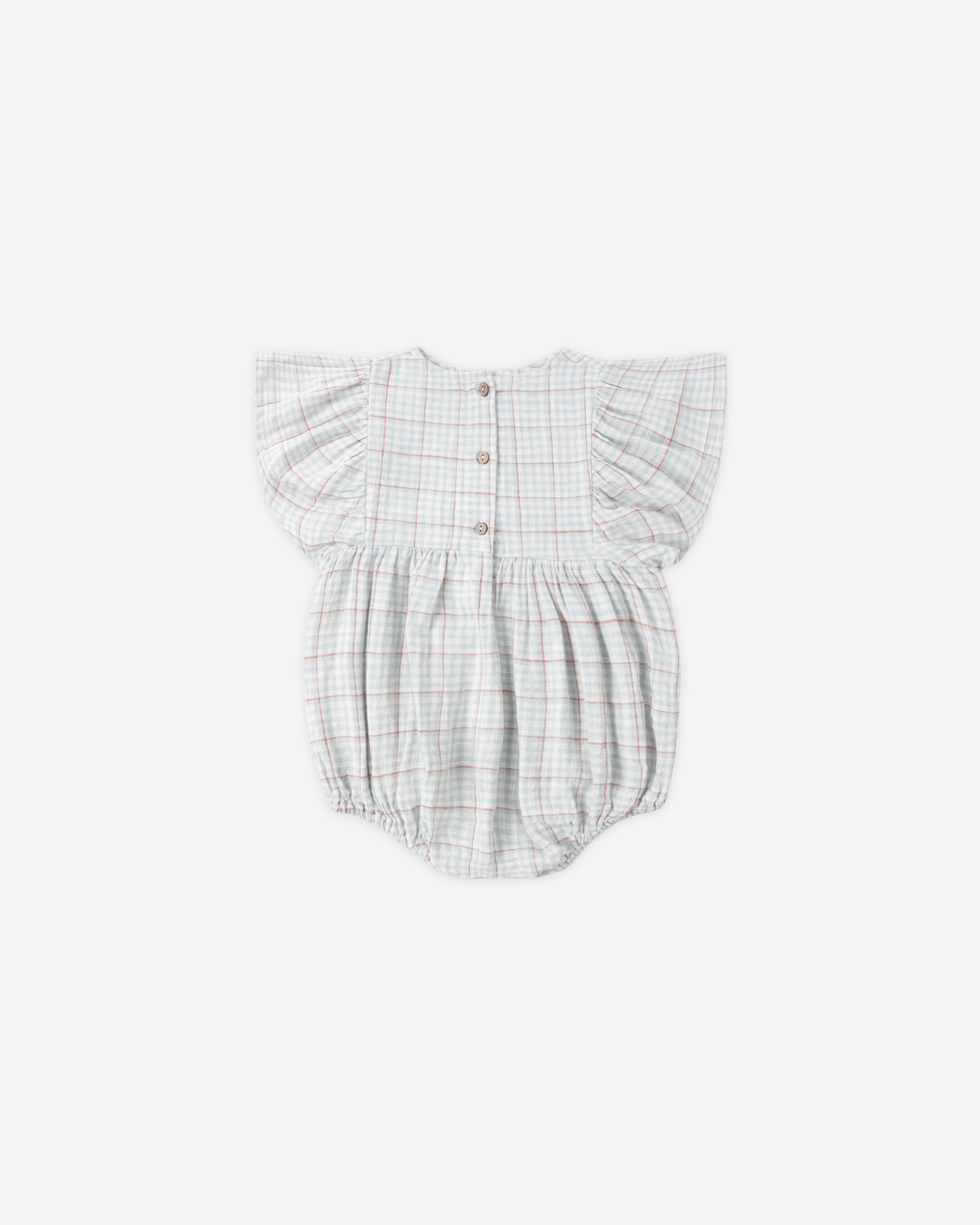 Kalea Romper Light Blue Plaid - Rylee + Cru | Kids Clothes | Trendy Baby Clothes | Modern Infant Outfits |