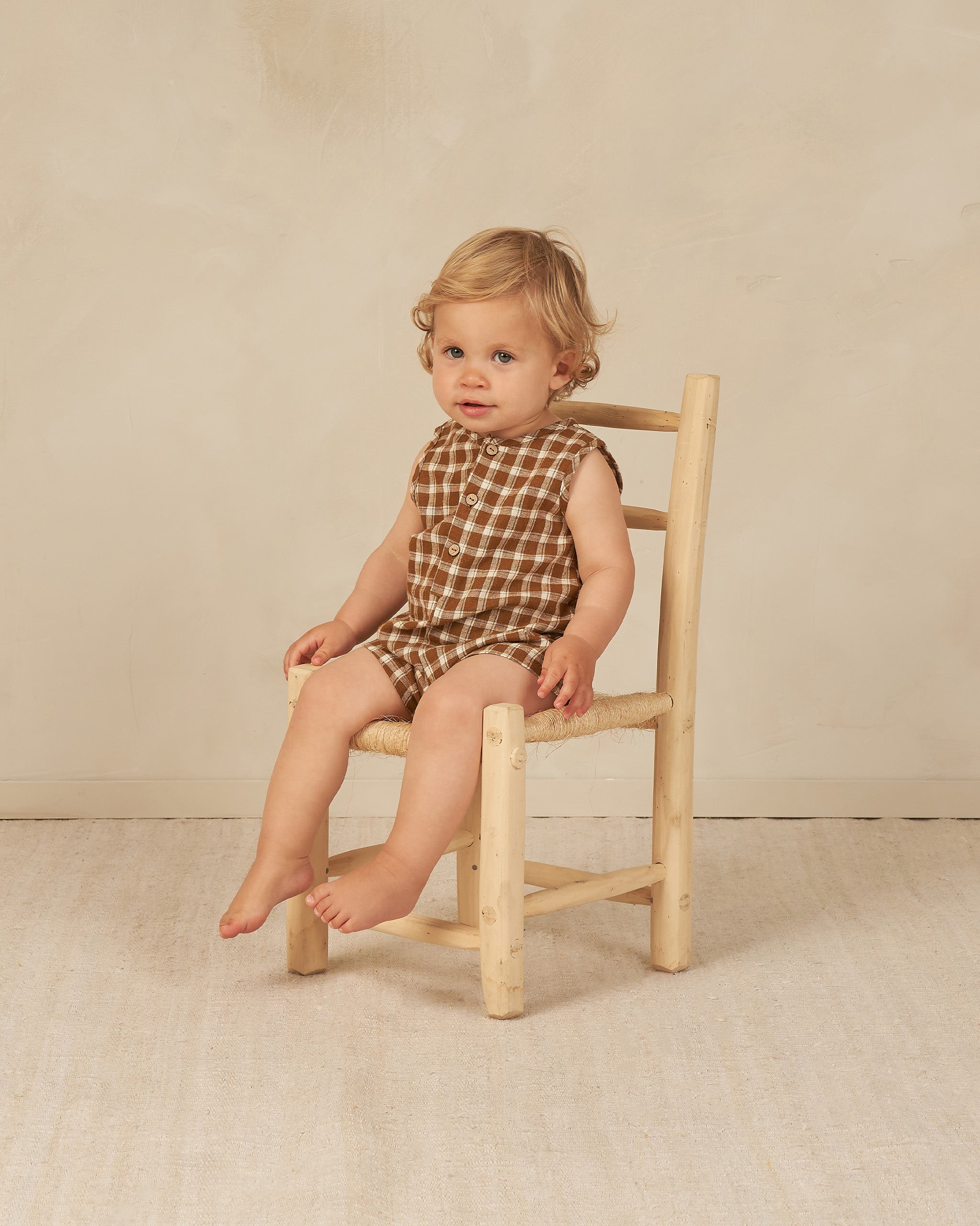 Maverick Romper || Saddle Plaid - Rylee + Cru | Kids Clothes | Trendy Baby Clothes | Modern Infant Outfits |