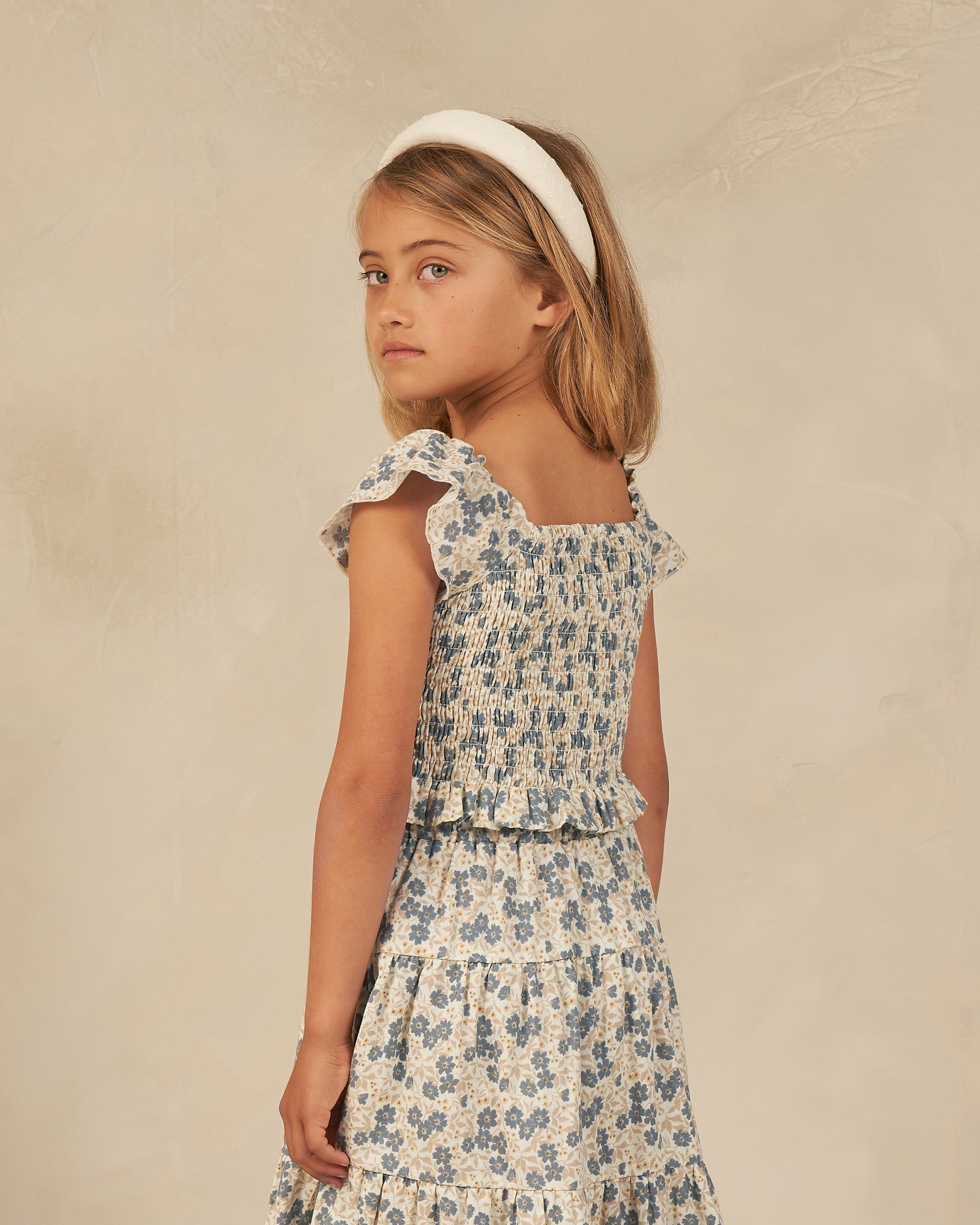Zayla Top || Blue Ditsy - Rylee + Cru | Kids Clothes | Trendy Baby Clothes | Modern Infant Outfits |