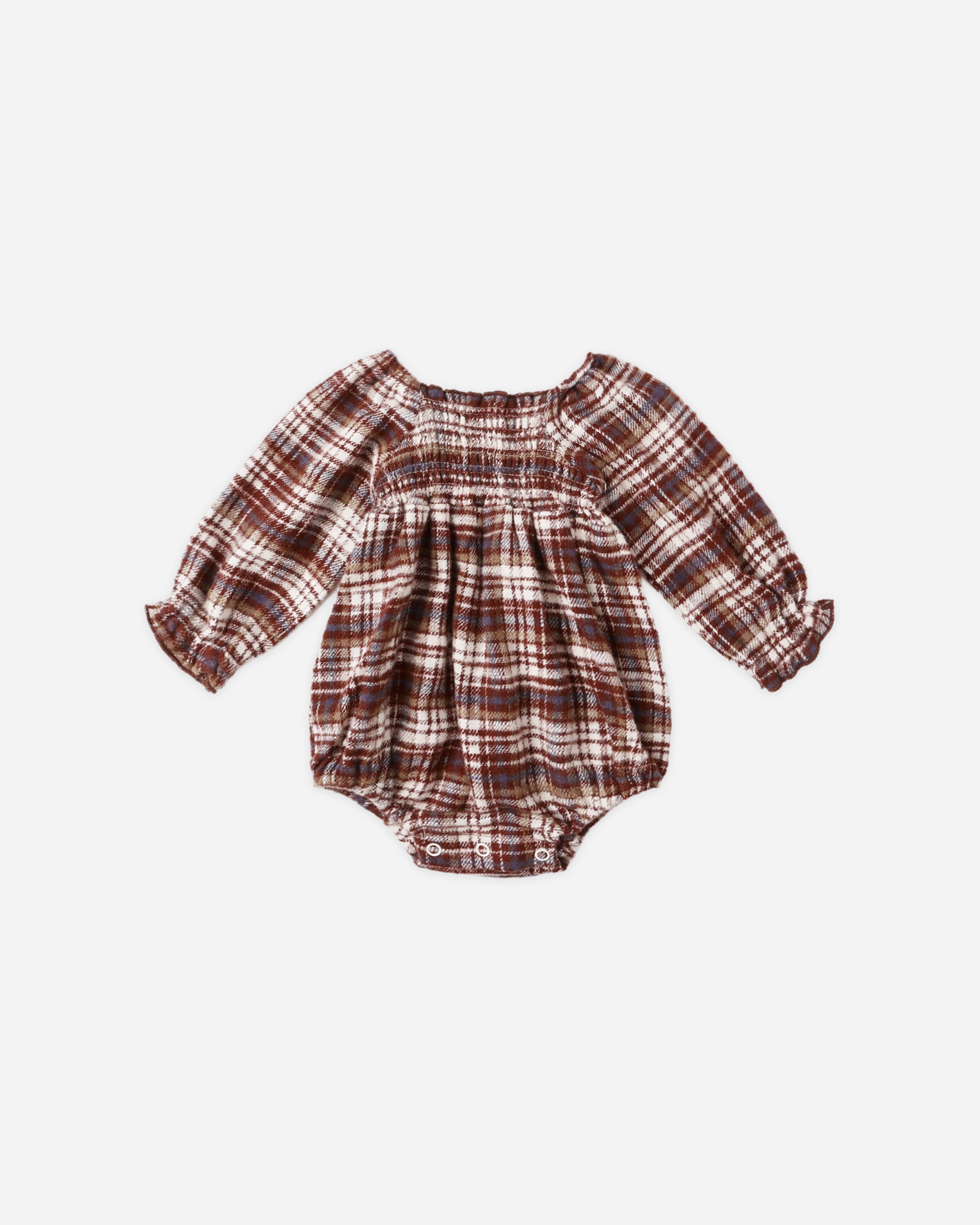 Adelaide Romper || Burgundy Plaid