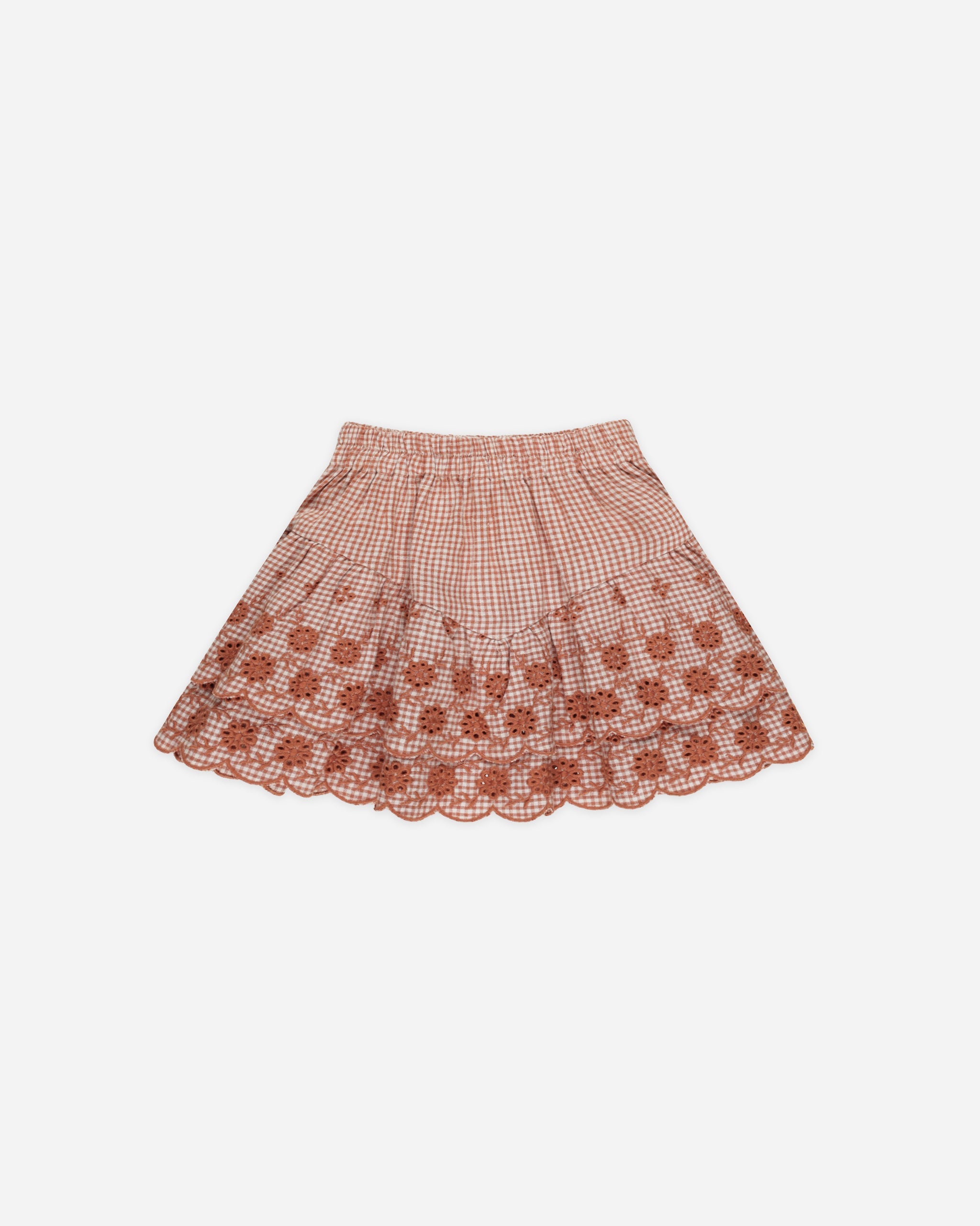 Tiered Mini Skirt || Poppy Gingham