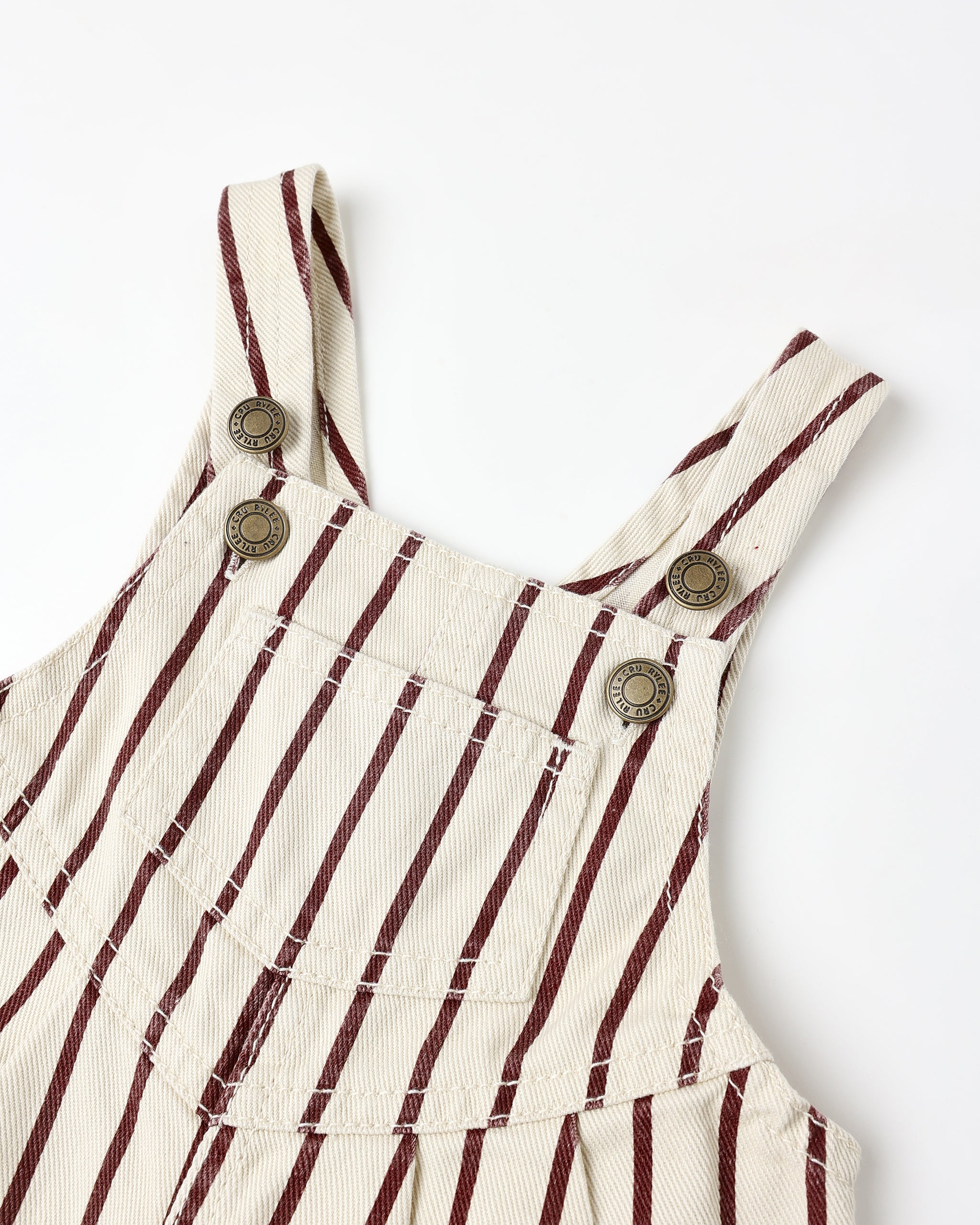 Vintage Overall || Burgundy Stripe