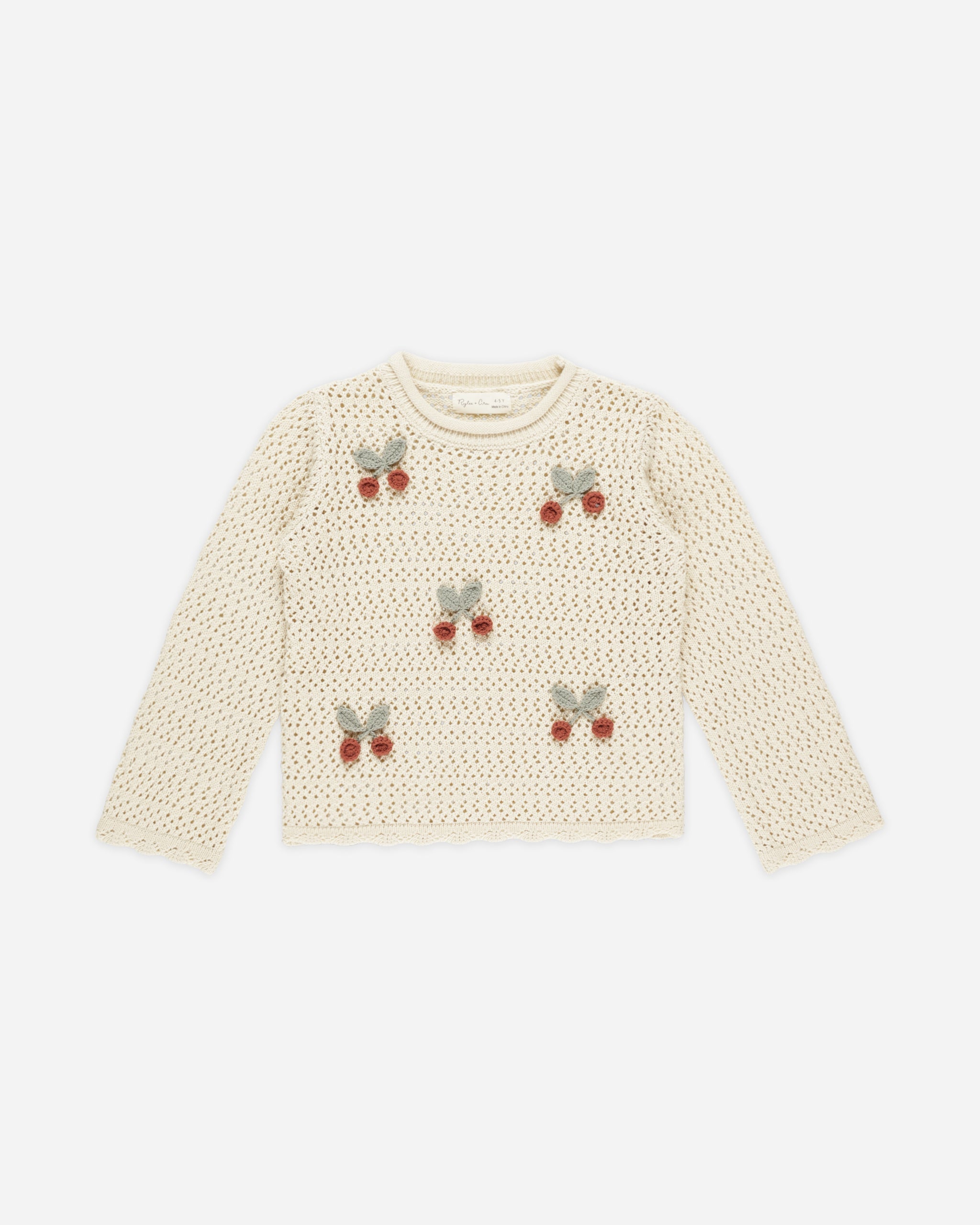 Crochet Knit Pullover || Cherries*