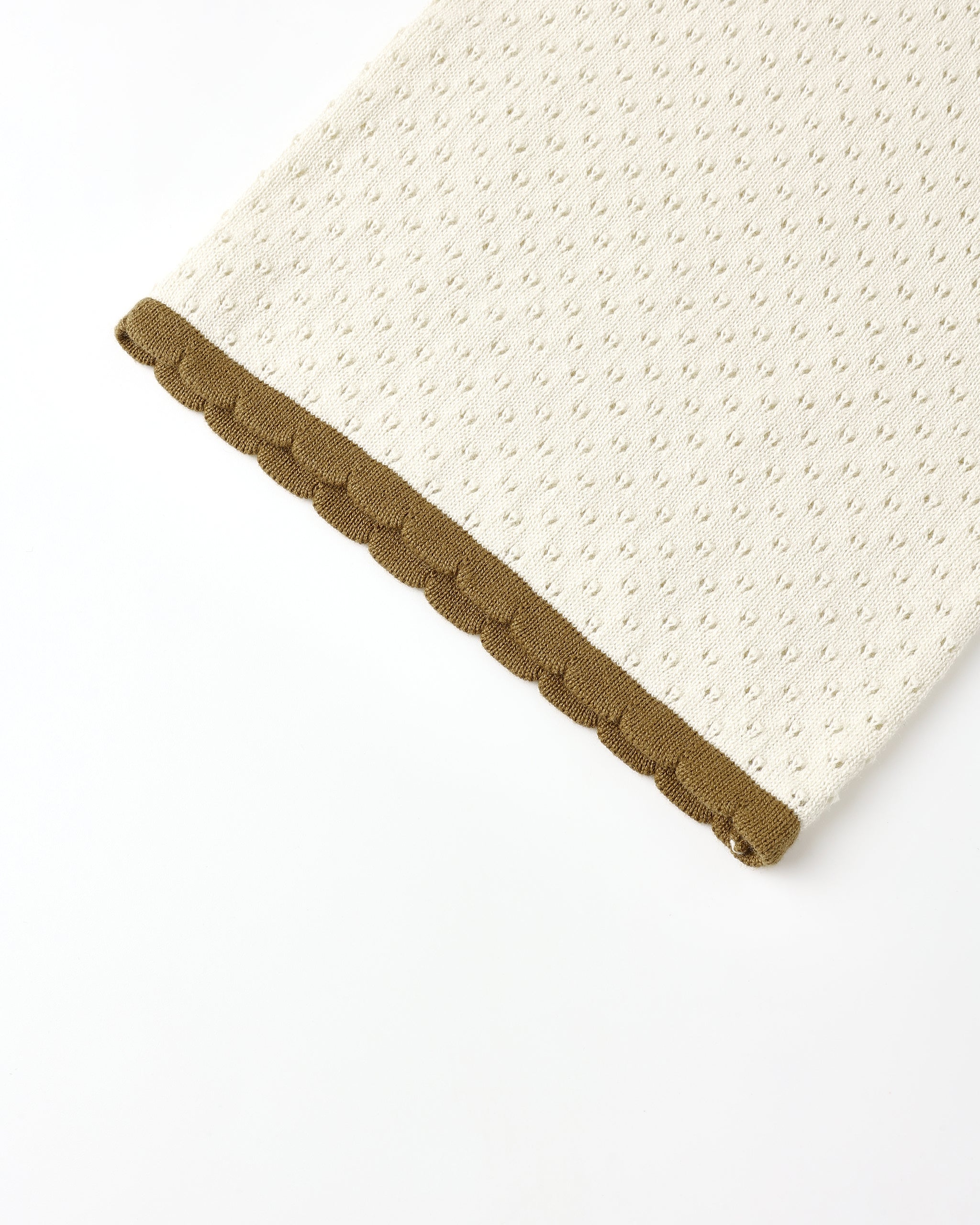 Pantalon en maille pointelle || Naturel