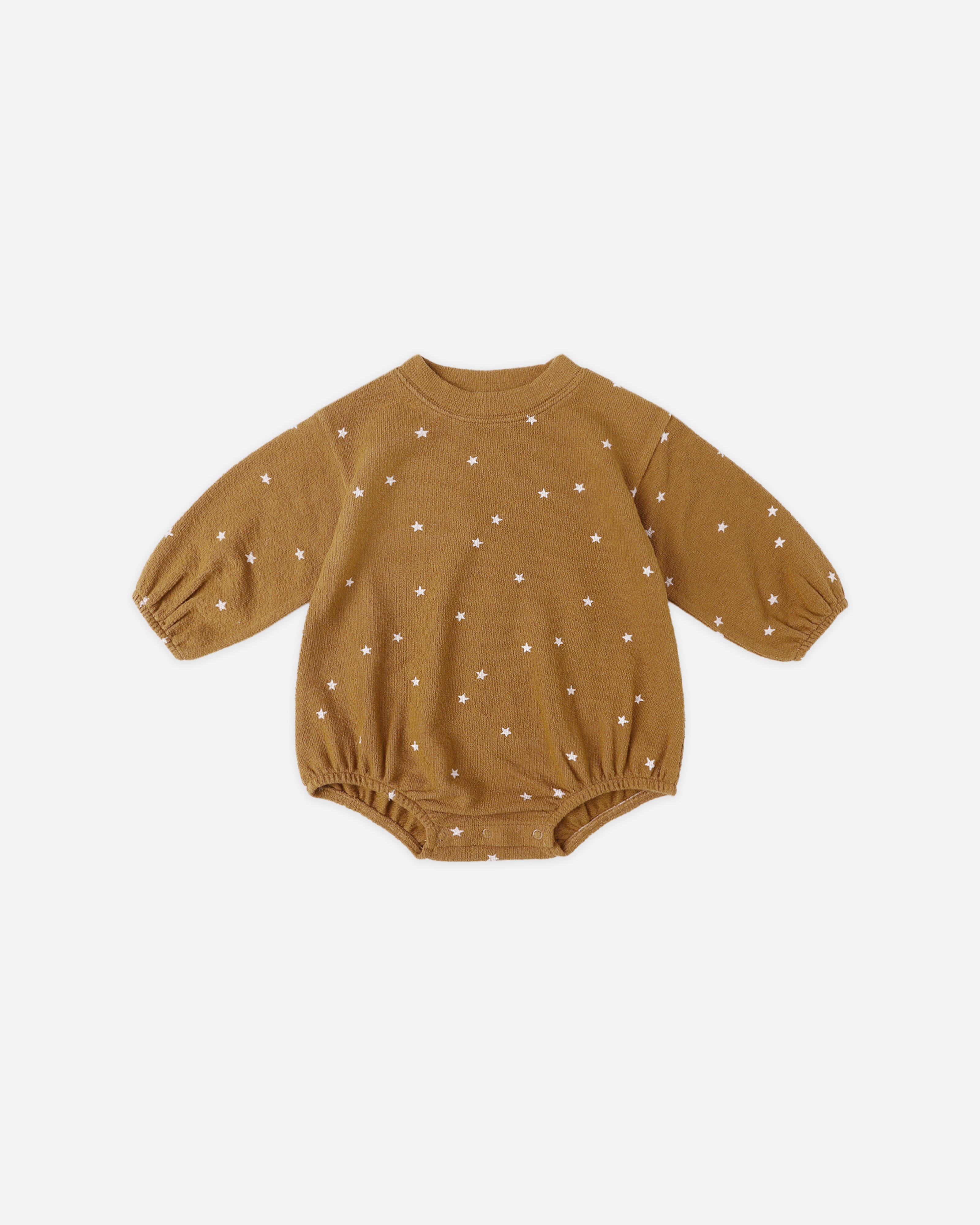 Spongey Knit Romper || Golden Stars