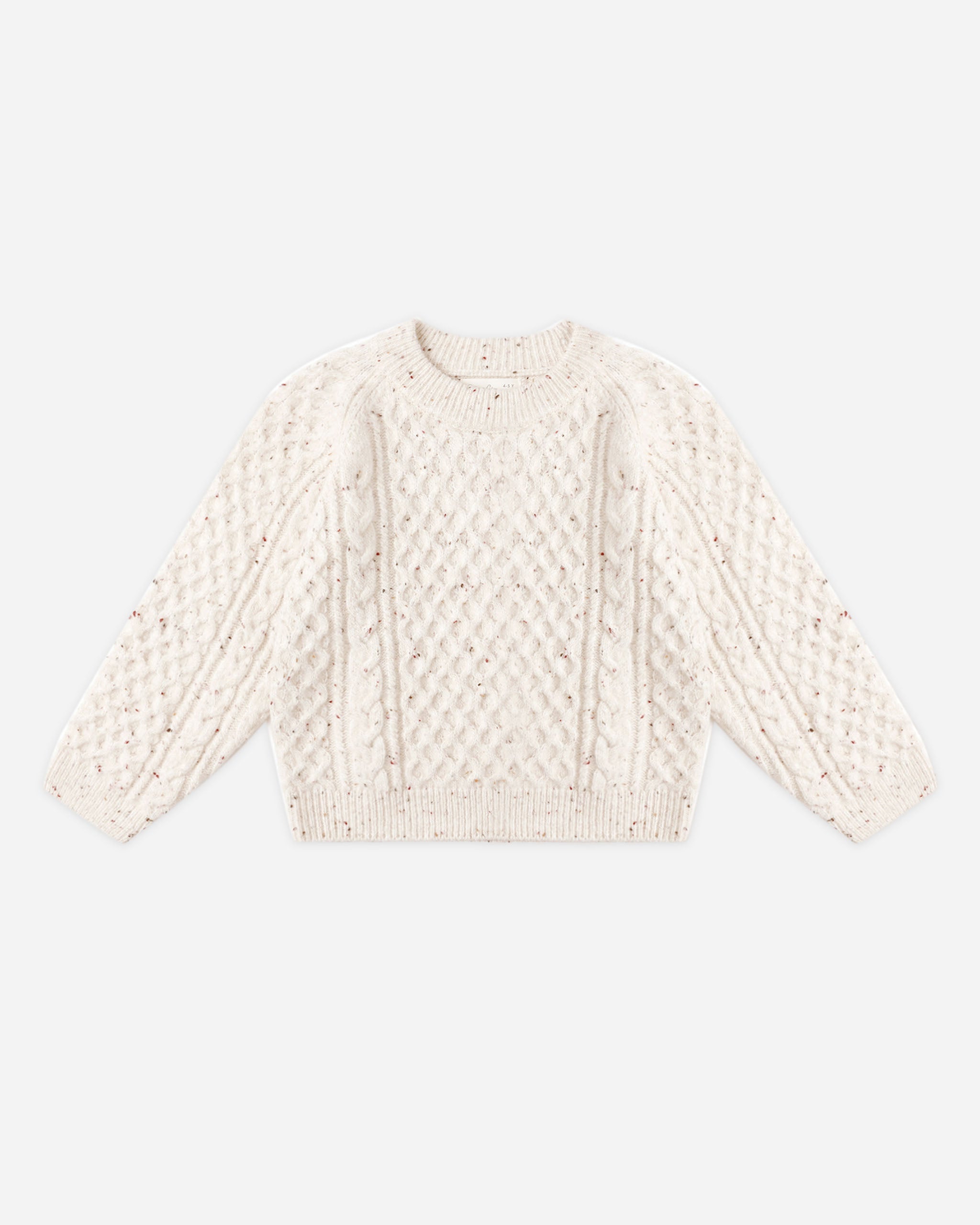 Cable Knit Sweater || Natural Speckled