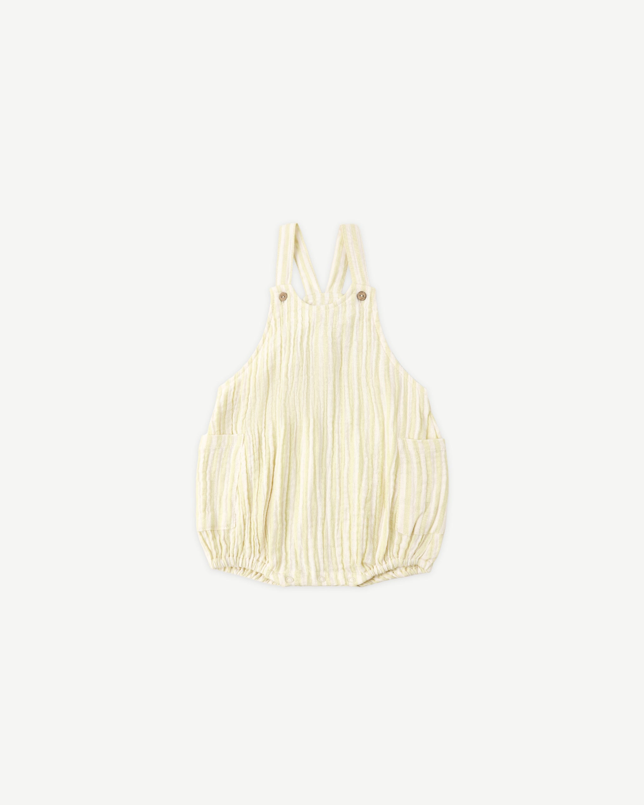 Lou Romper Citron Stripe - Rylee + Cru | Kids Clothes | Trendy Baby Clothes | Modern Infant Outfits |