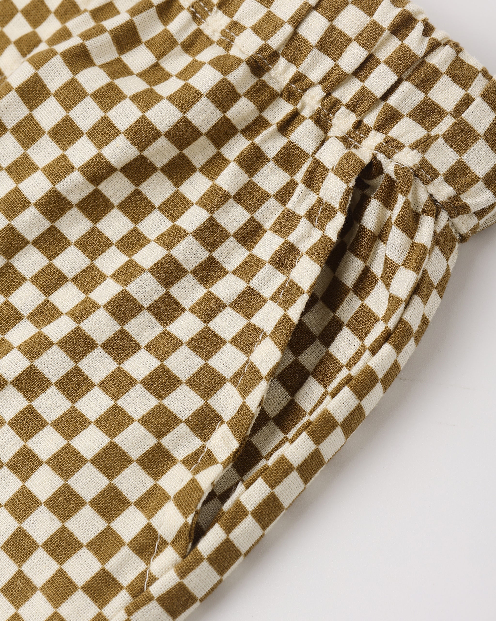 Perry Short Ocre Check - Rylee + Cru | Kids Clothes | Trendy Baby Clothes | Modern Infant Outfits |