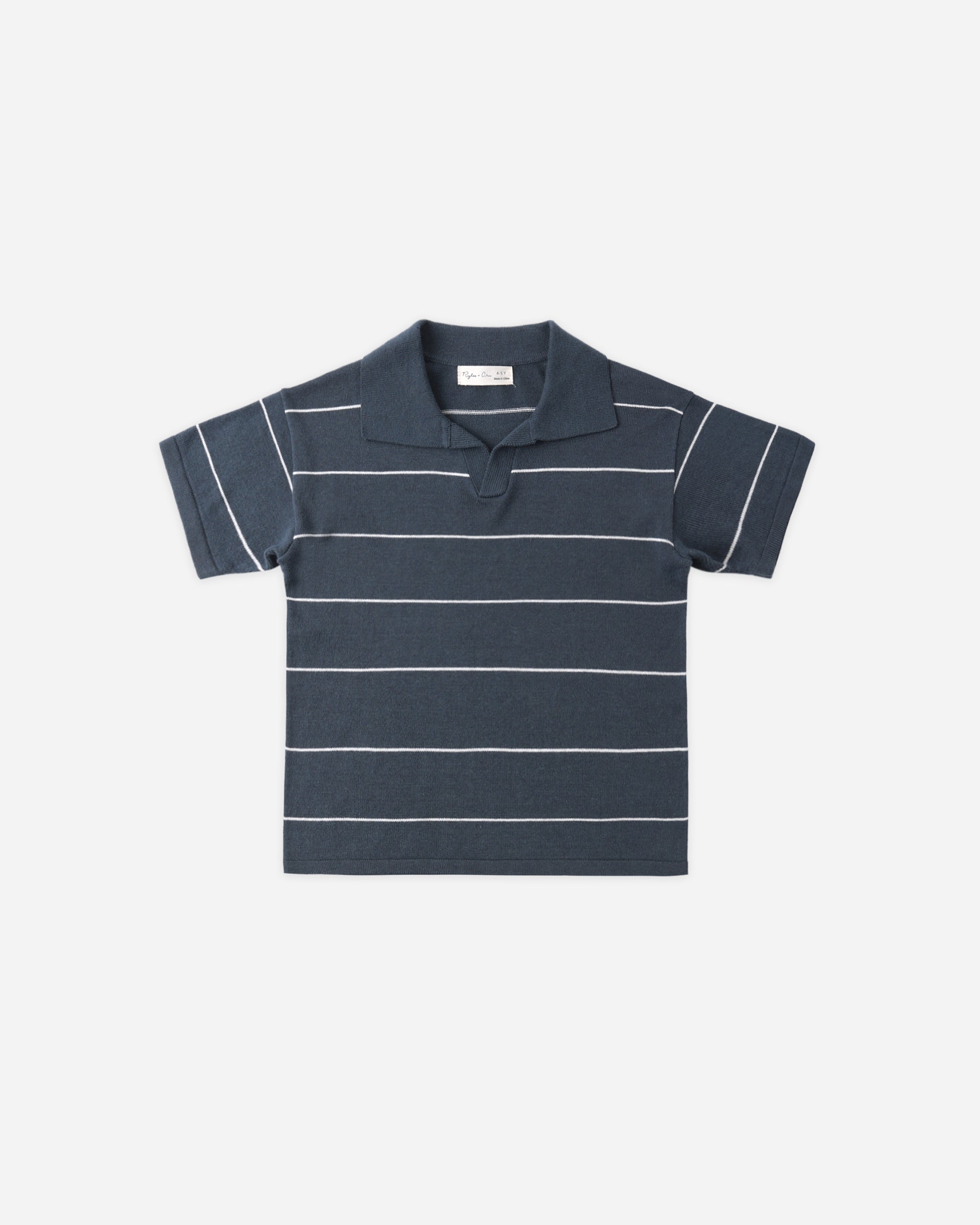 Chandler Knit Polo Navy Stripe - Rylee + Cru | Kids Clothes | Trendy Baby Clothes | Modern Infant Outfits |