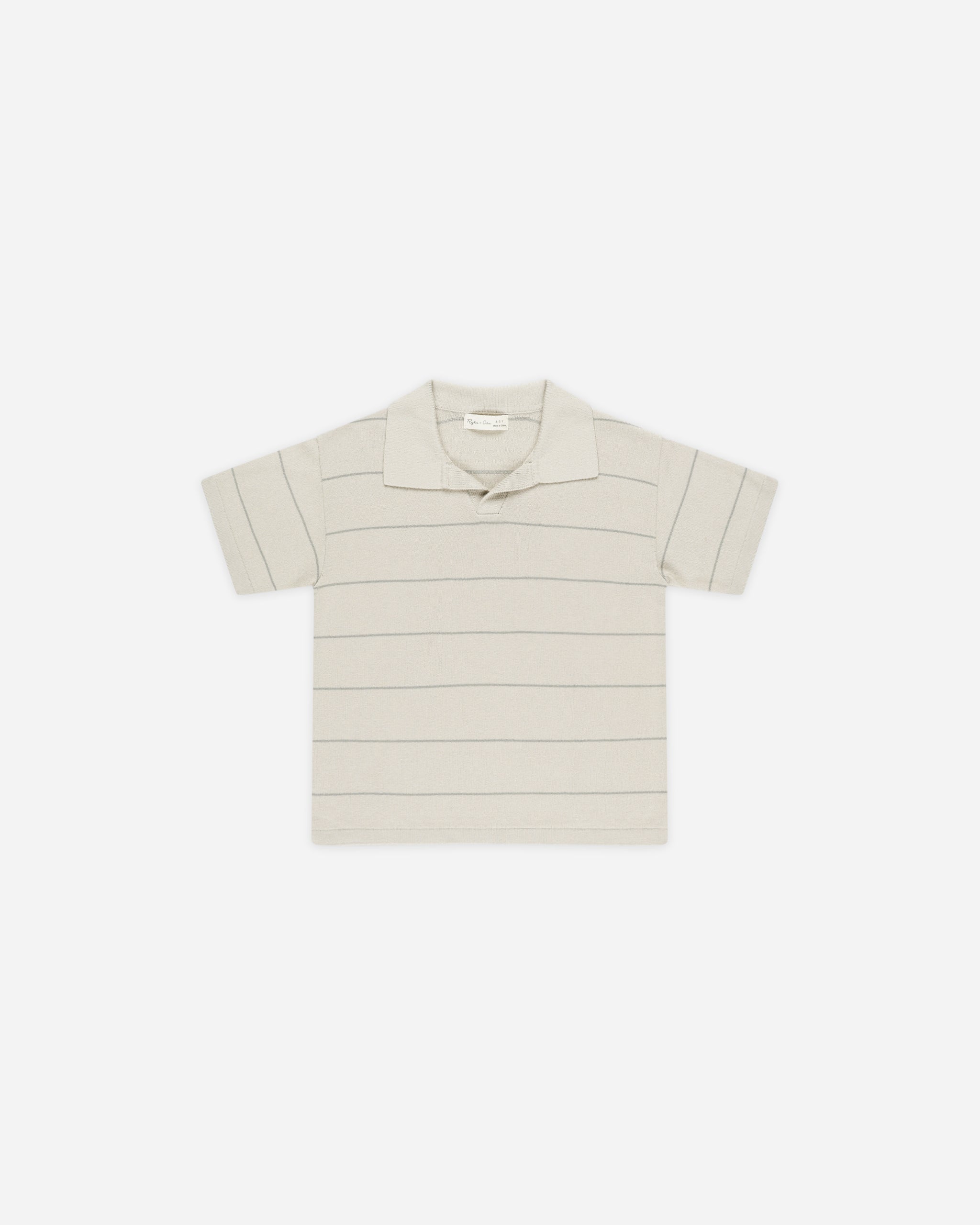 Chandler Knit Polo || Eucalyptus Stripe