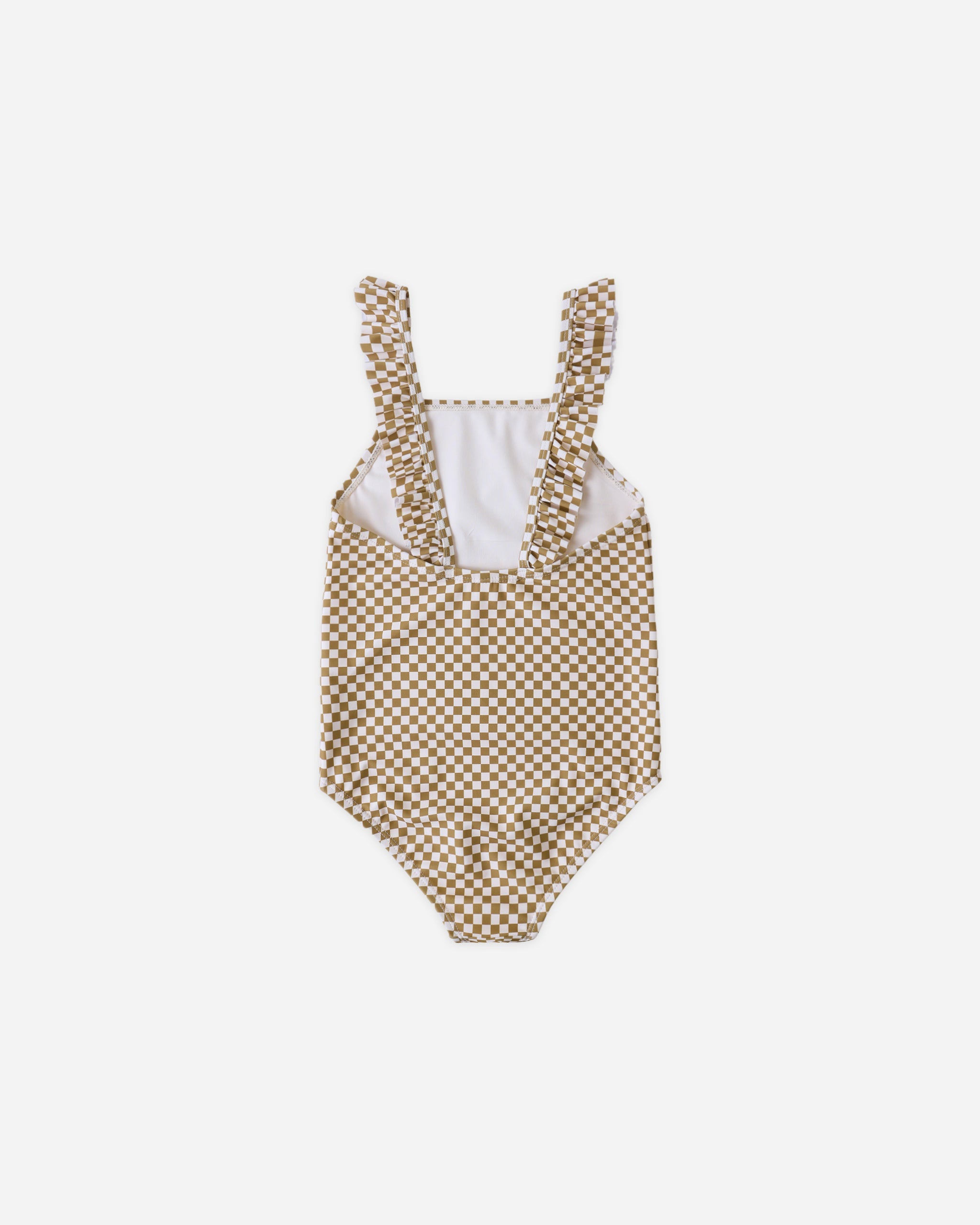 Positano One-Piece Ocre Check - Rylee + Cru | Kids Clothes | Trendy Baby Clothes | Modern Infant Outfits |