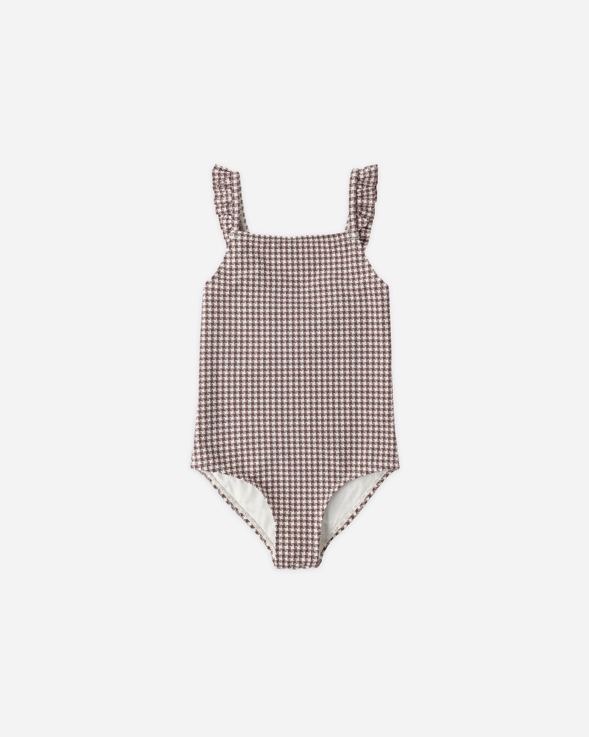 Positano One-Piece Chocolate Houndstooth
